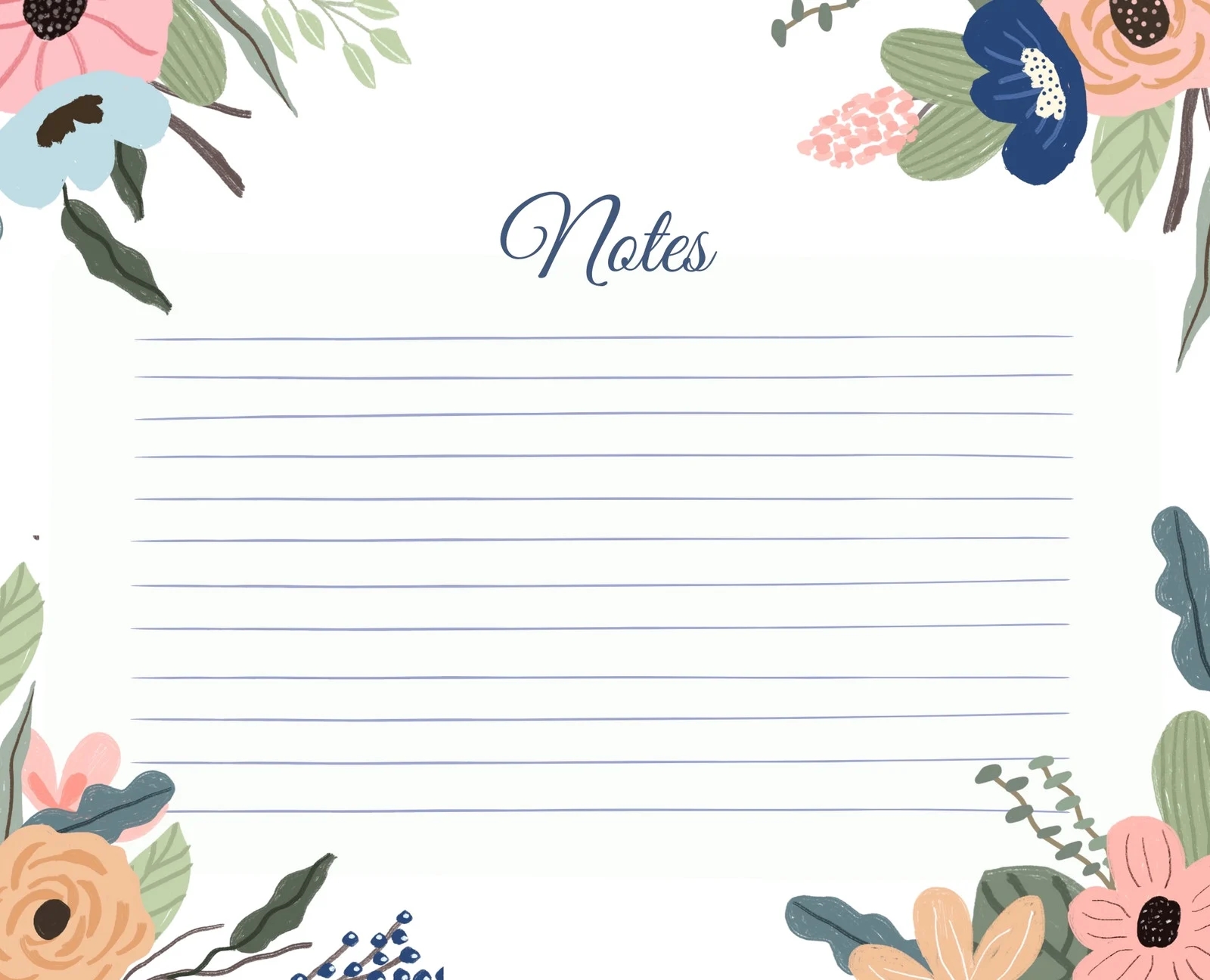 Printable Note Card Template