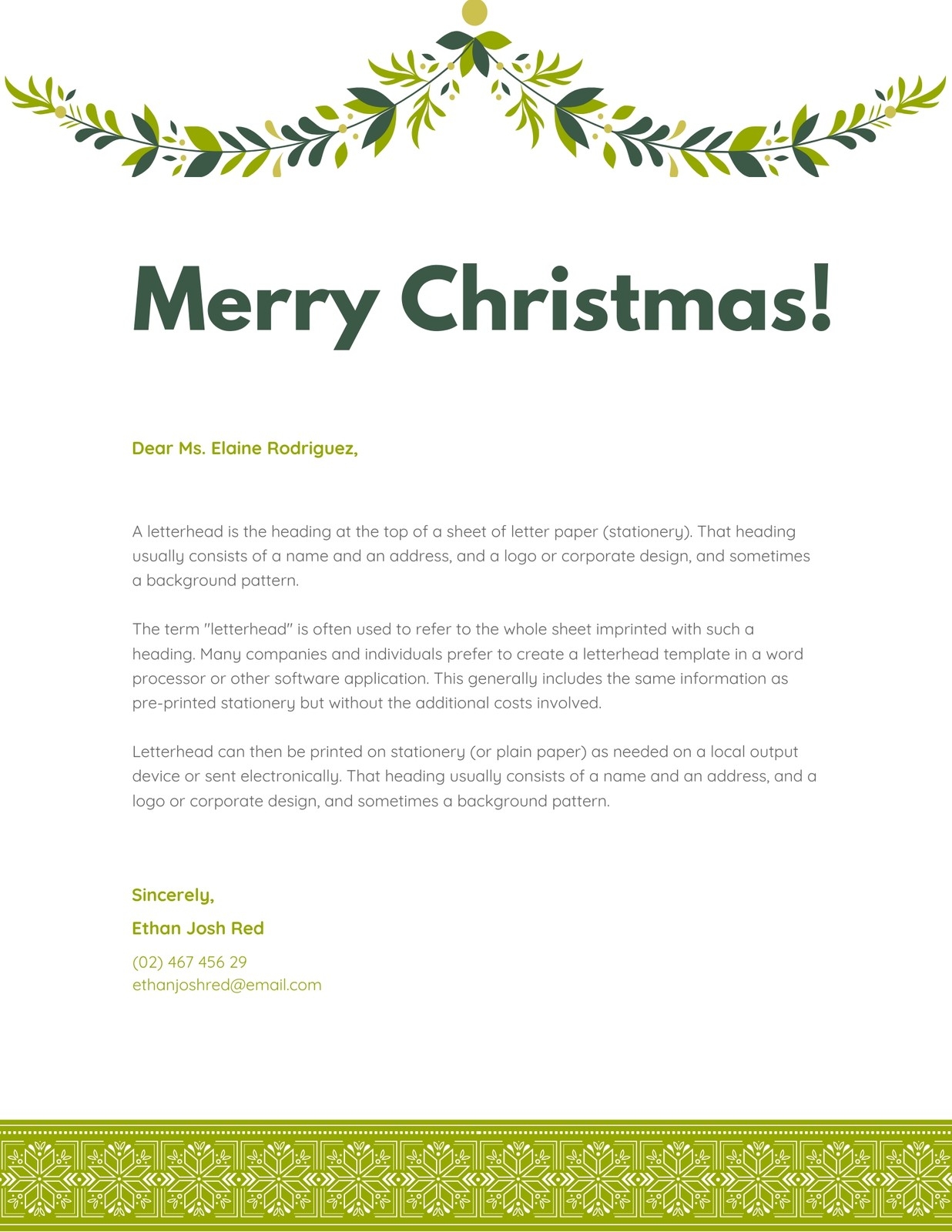 Page 2 Free Printable Christmas Letterhead Templates Canva