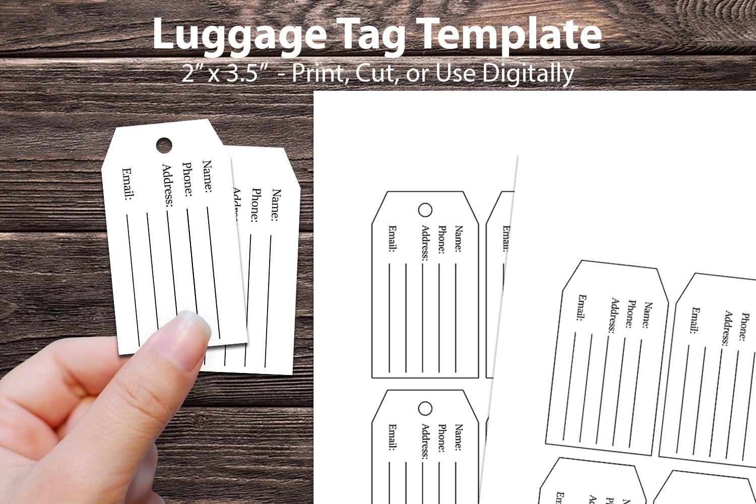 Page 2 Free Printable Customizable Luggage Tag Templates Canva Worksheets Library
