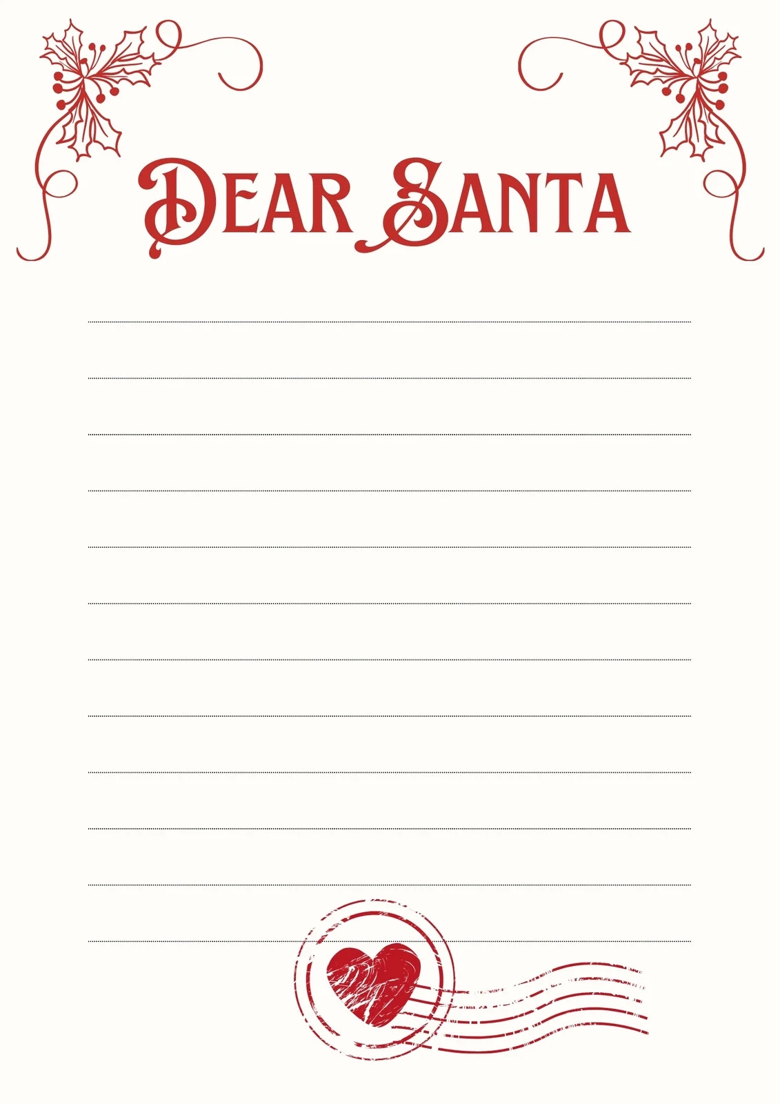 Free Printable Santa Letter Template Free Printable Santa Letter Template