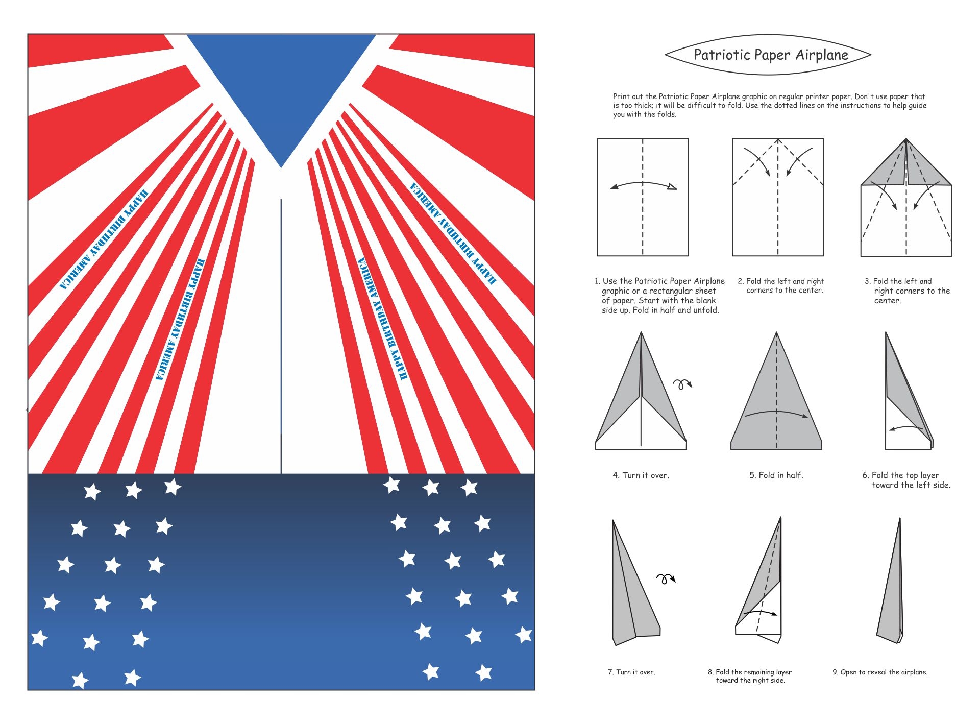 Paper Airplane Printable Template