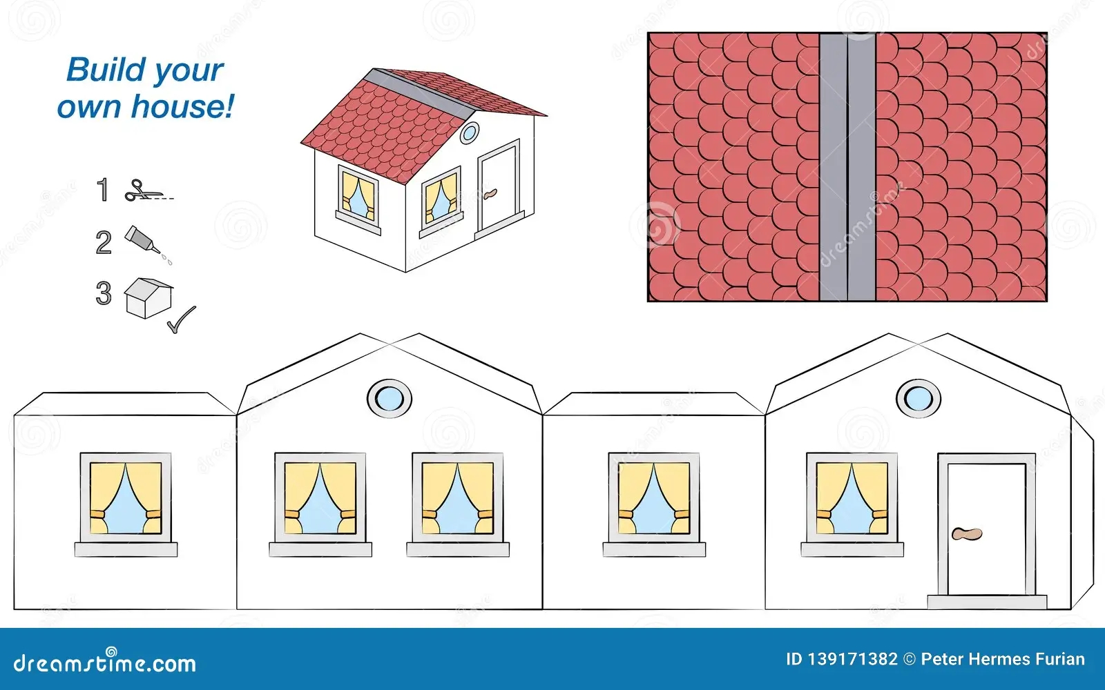 Paper Model House Template Stock Illustrations 528 Paper Model House Template Stock Illustrations Vectors Clipart Dreamstime