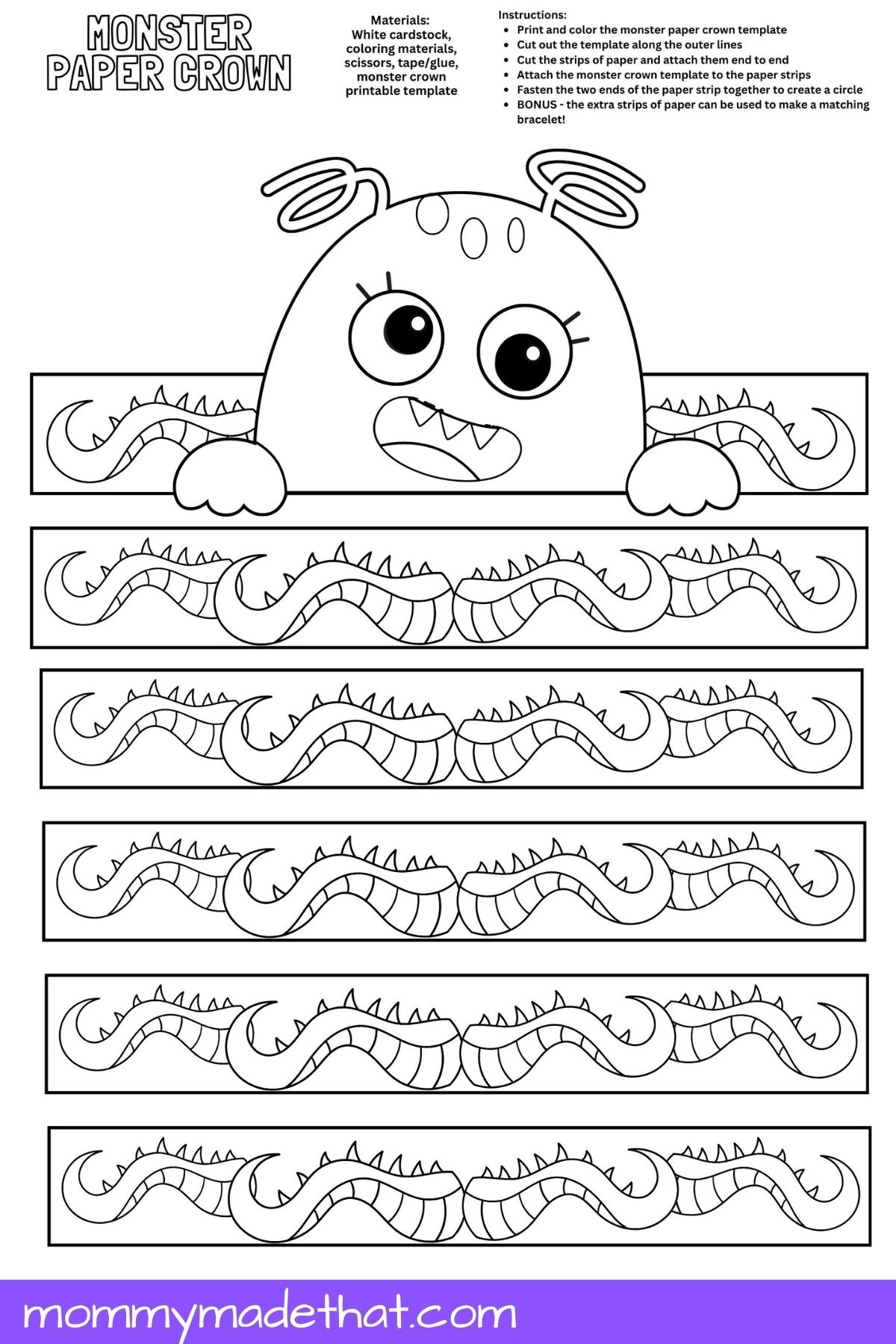Printable Monster Template
