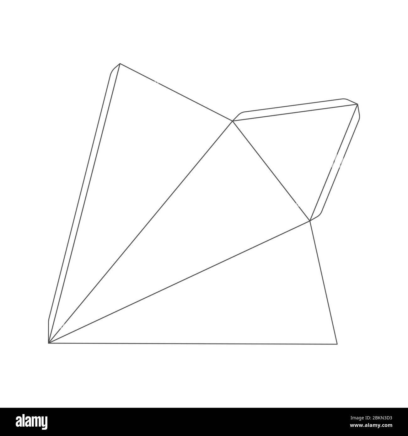 Paper Pyramid Template With Three Edges Trim Scheme On White Stock Vector Image Art Alamy