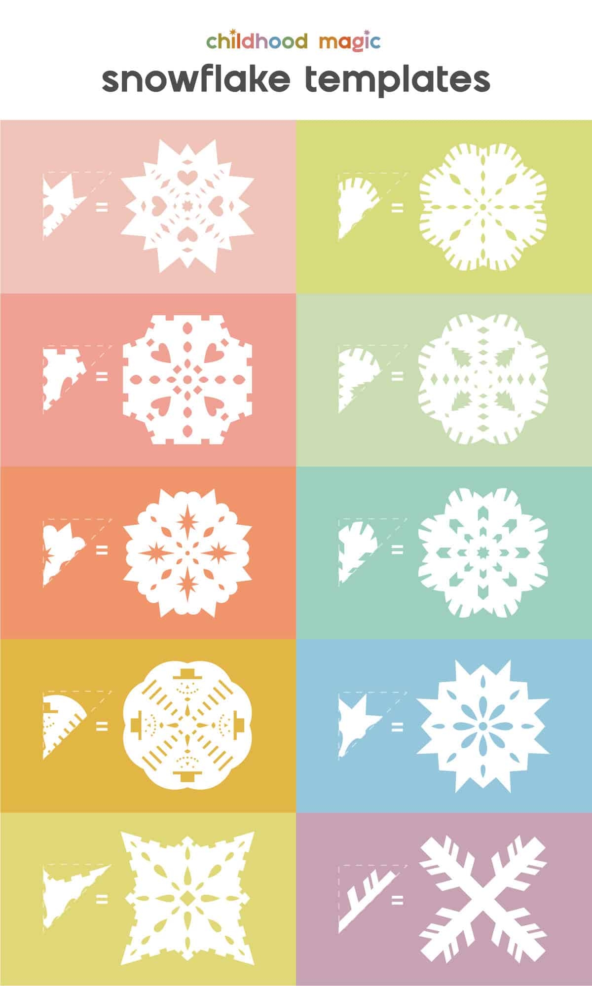 Paper Snowflake Template Childhood Magic
