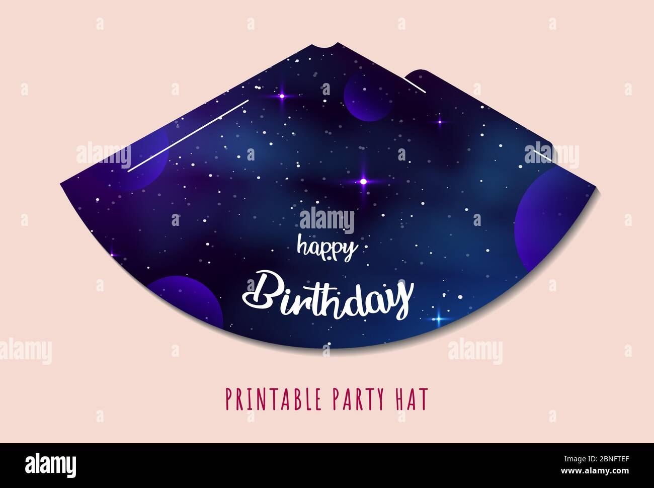 Party Hats Printable Space Explorer Print And Cut Happy Birthday Elements Vector Set Of Cones Template To Head For Holiday Stock Vector Image Art Alamy
