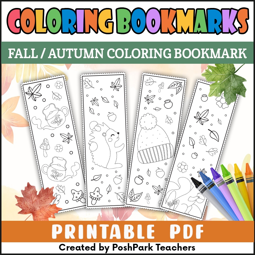 PDF Fall Bookmarks Color Your Own Printable Bookmark Templates For Coloring Made By Teachers
