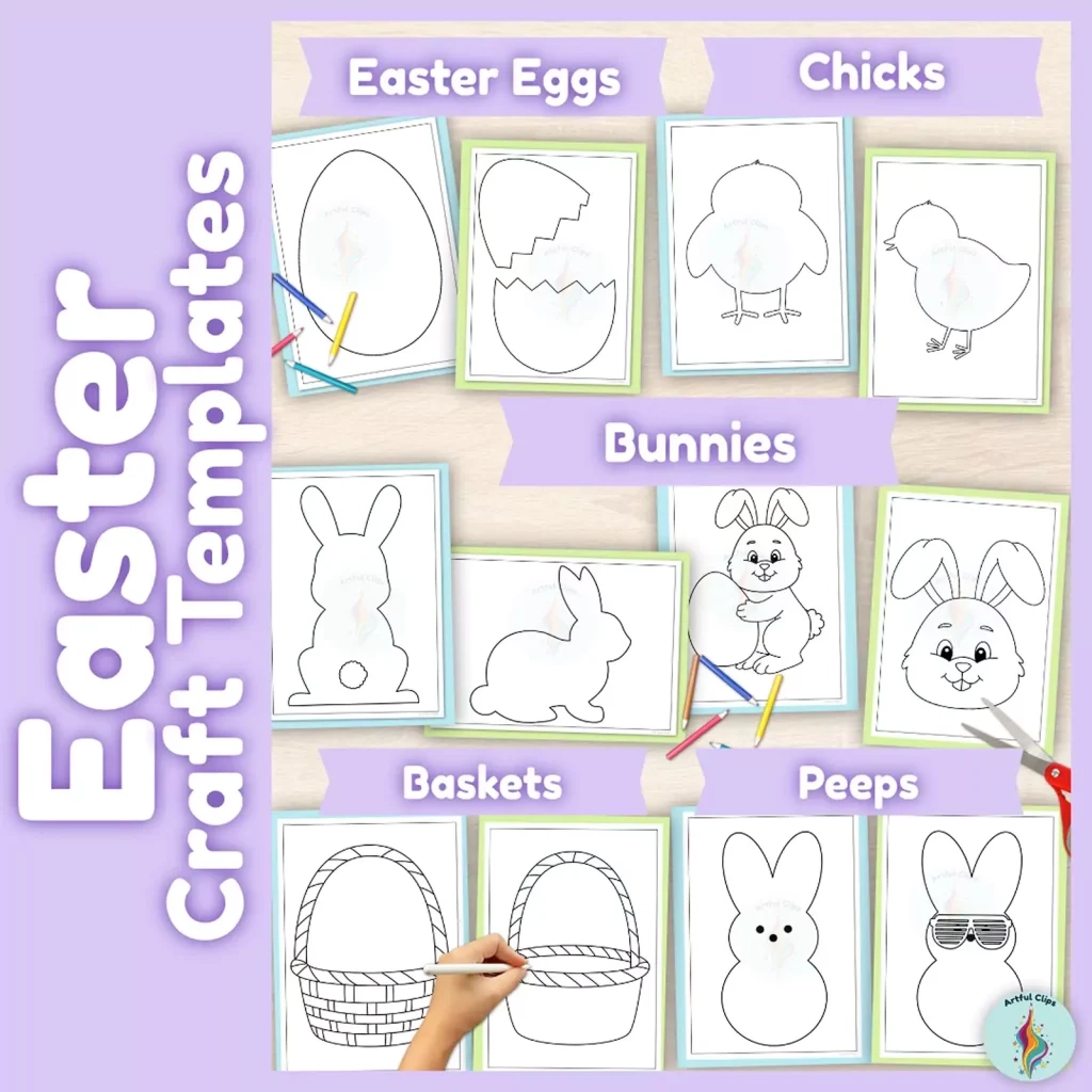 Peep Template Coloring Page Set Easter Peeps For Crafts