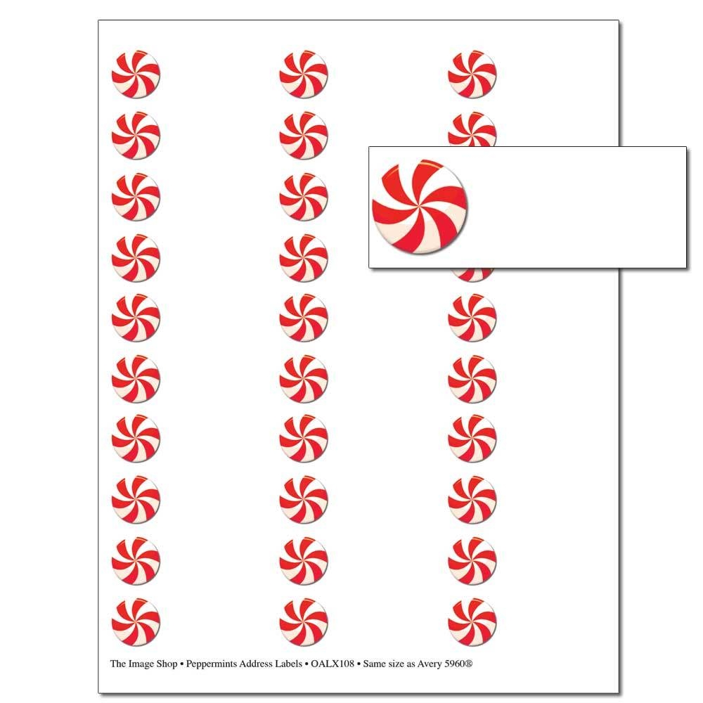 Peppermints Address Labels Holiday Address Labels The Image Shop
