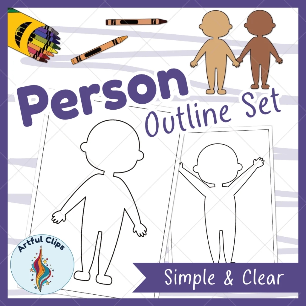 Person Outline Set Free Blank Black And White Templates