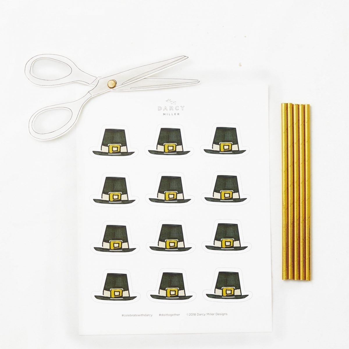 Printable Pilgrim Hat Template