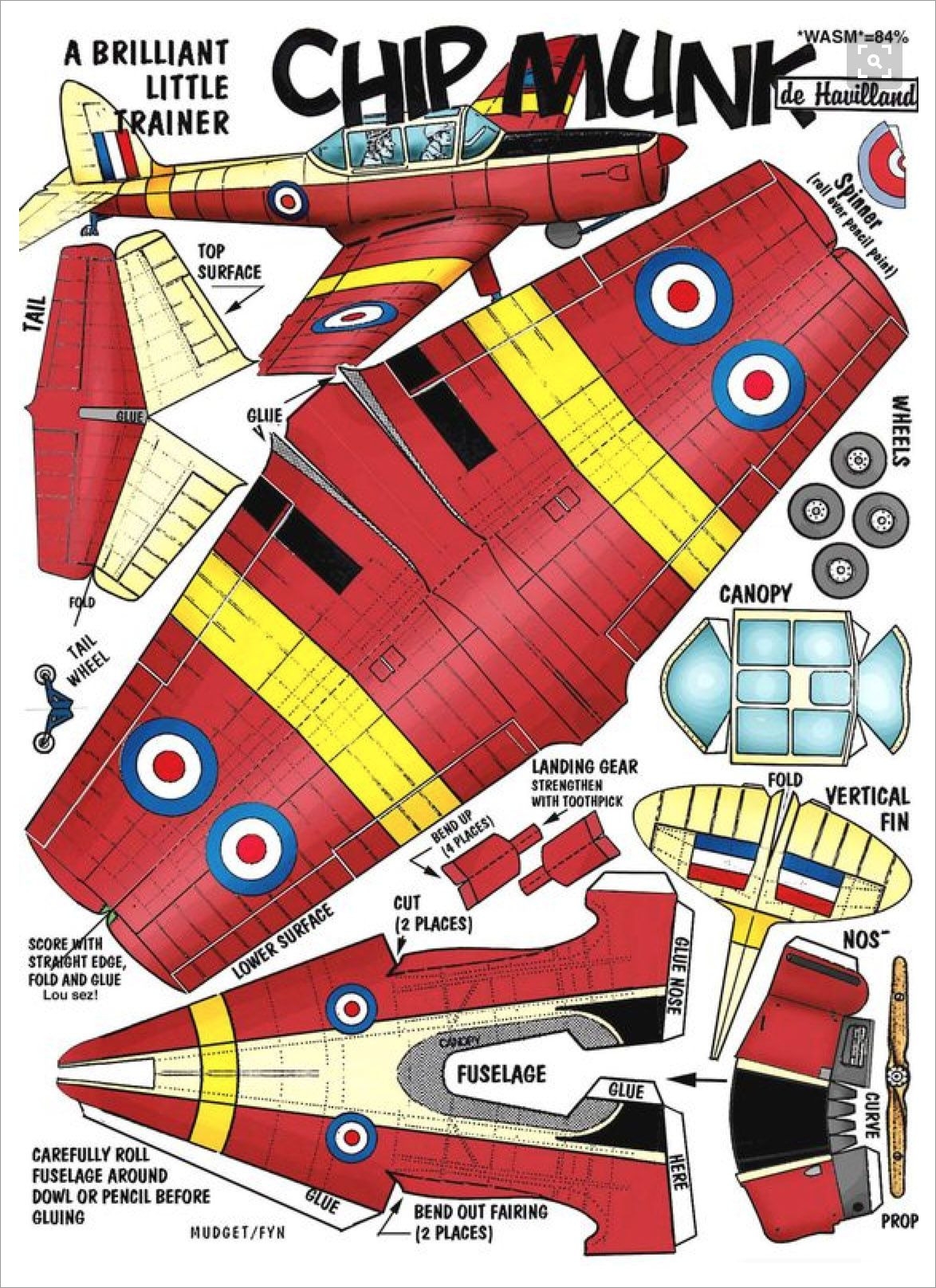 Printable Paper Plane Model Template