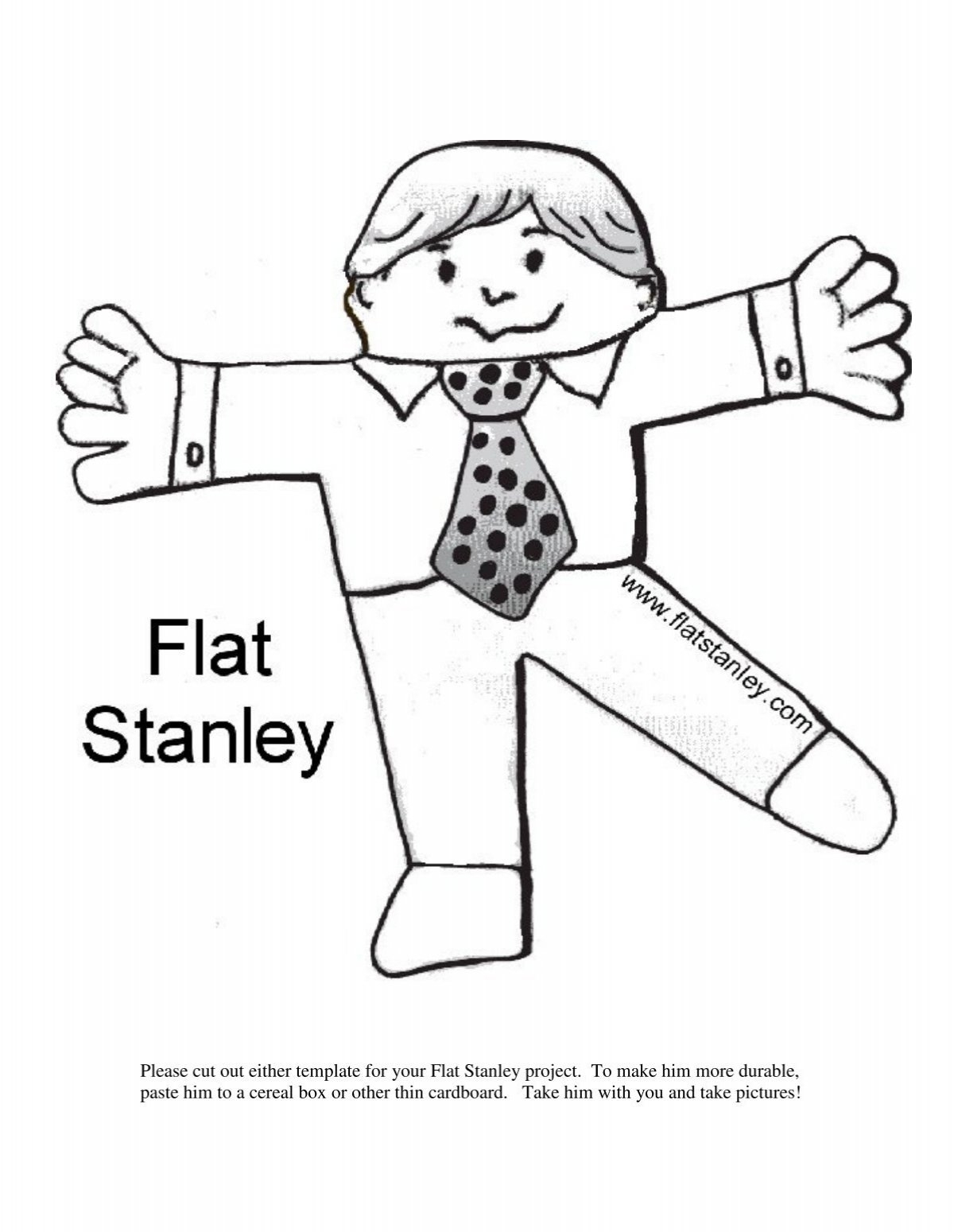 Please Cut Out Either Template For Your Flat Stanley Project To Make 