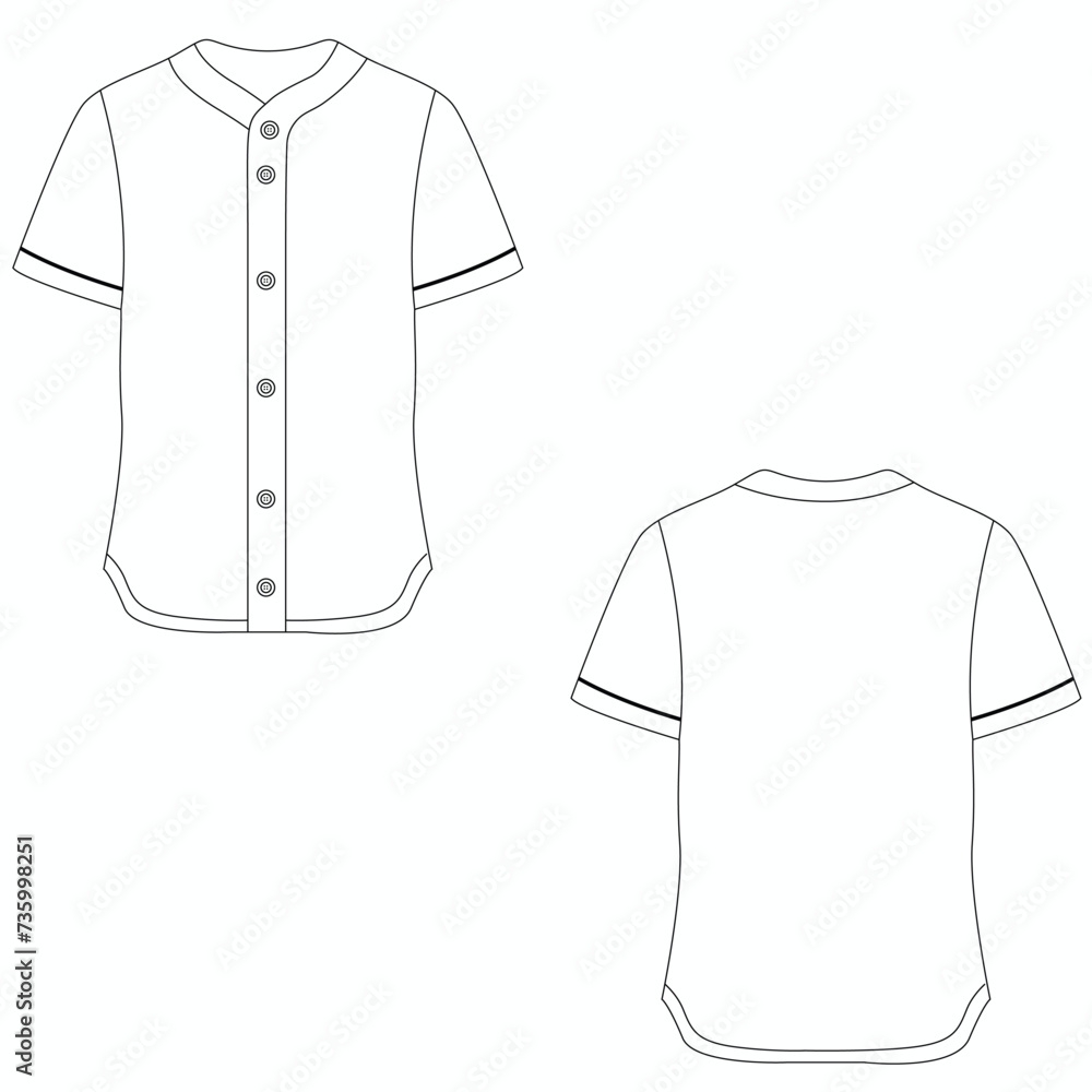 Poster Blank Baseball Jersey Vector Illustration T shirt Template Wall Art UkPosters