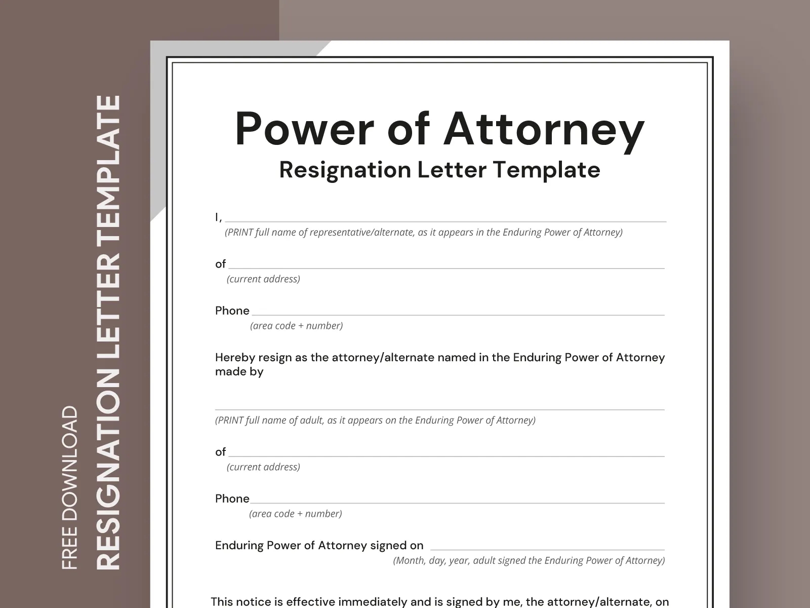 Power Of Attorney Resignation Letter Free Google Docs Template By Gdoc On Dribbble