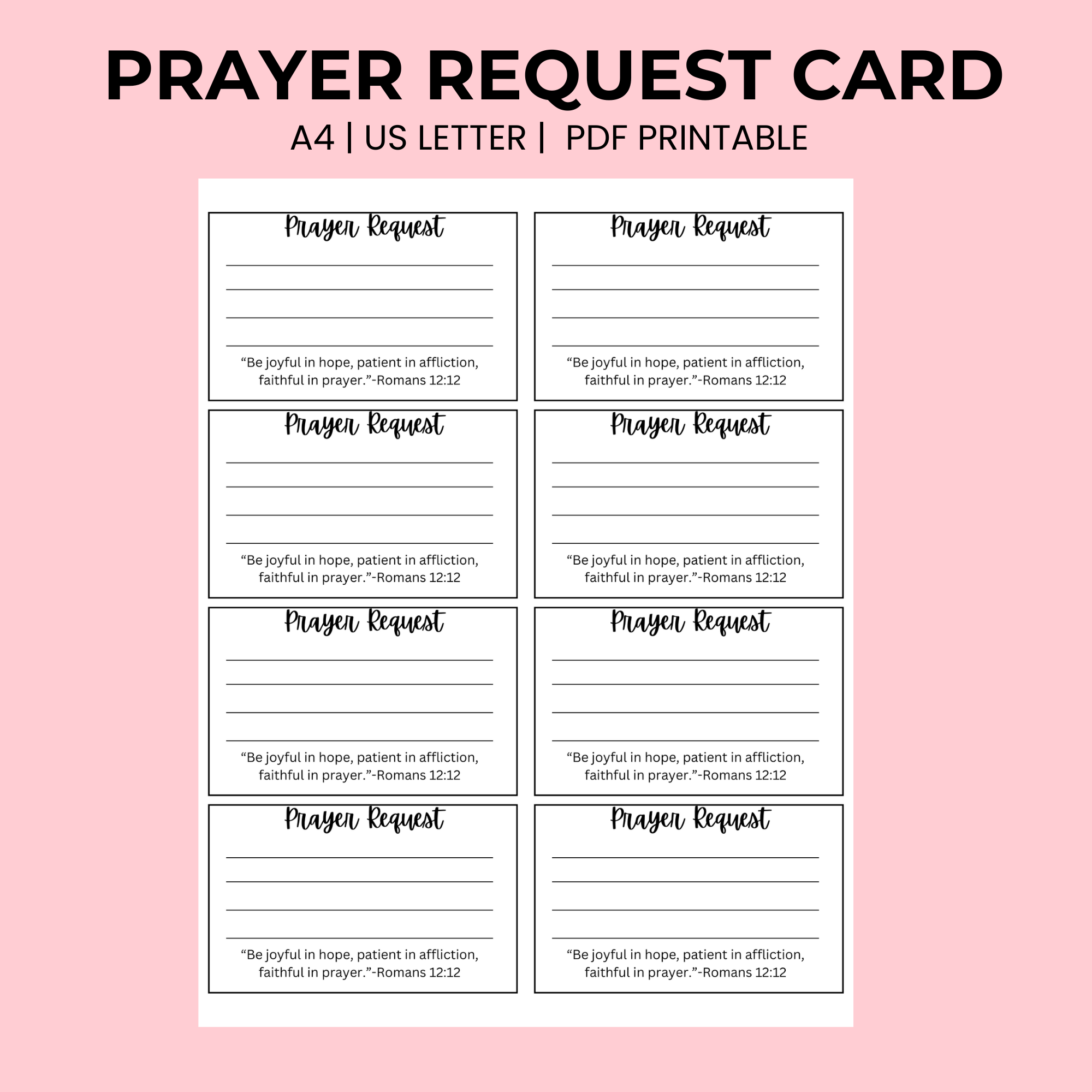 Printable Prayer Template