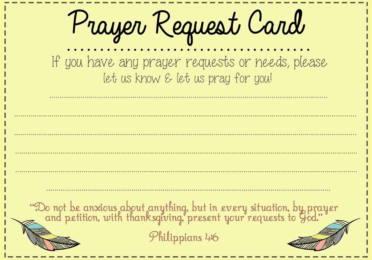 Free Printable Prayer Cards Template