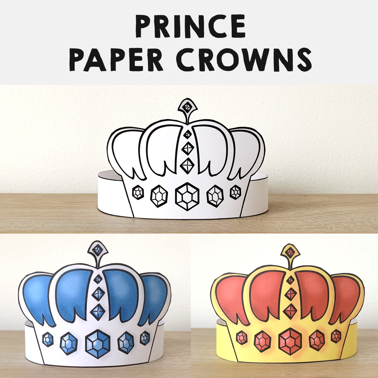 Prince King Paper Crowns Printable Royal Coloring Costume Craft Activity Made By Teachers
