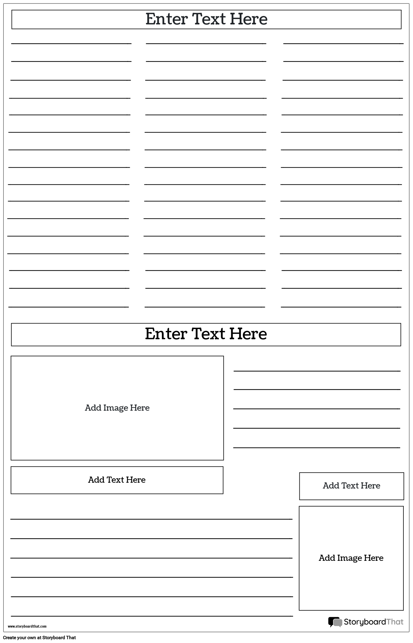Print Ready Blank Newspaper Template Storyboard