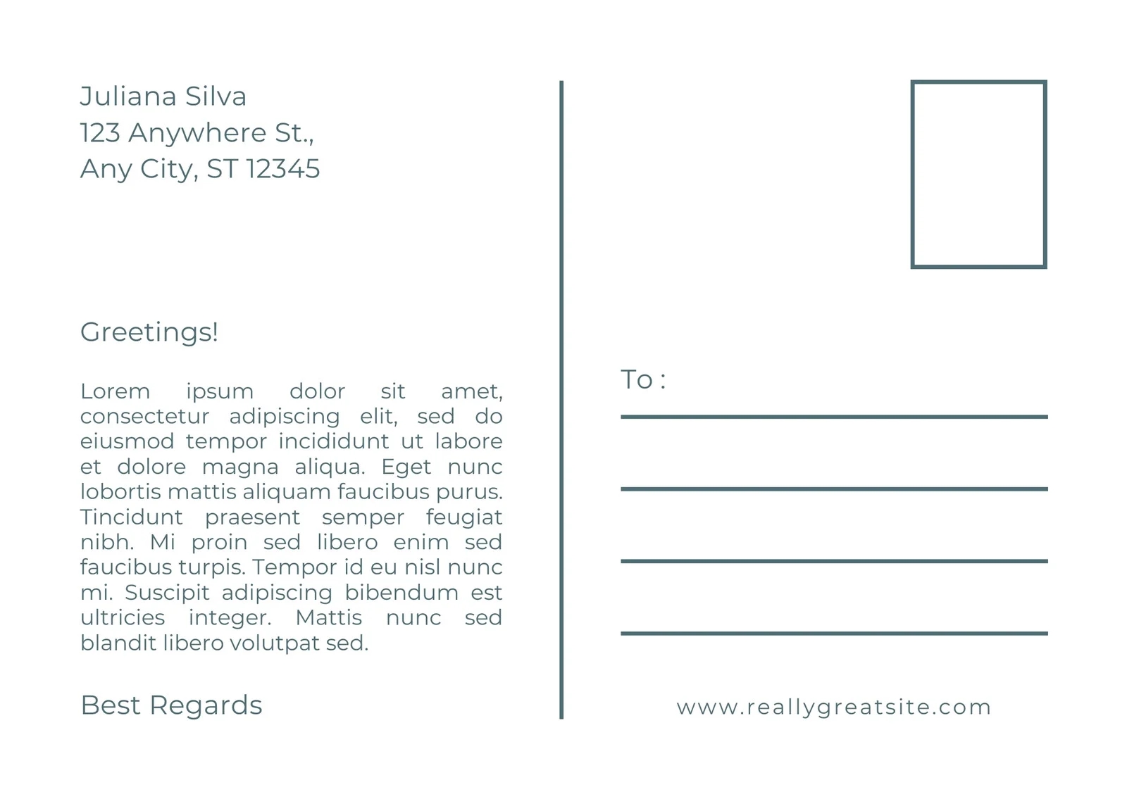 Printable And Customizable Postcard Templates Canva