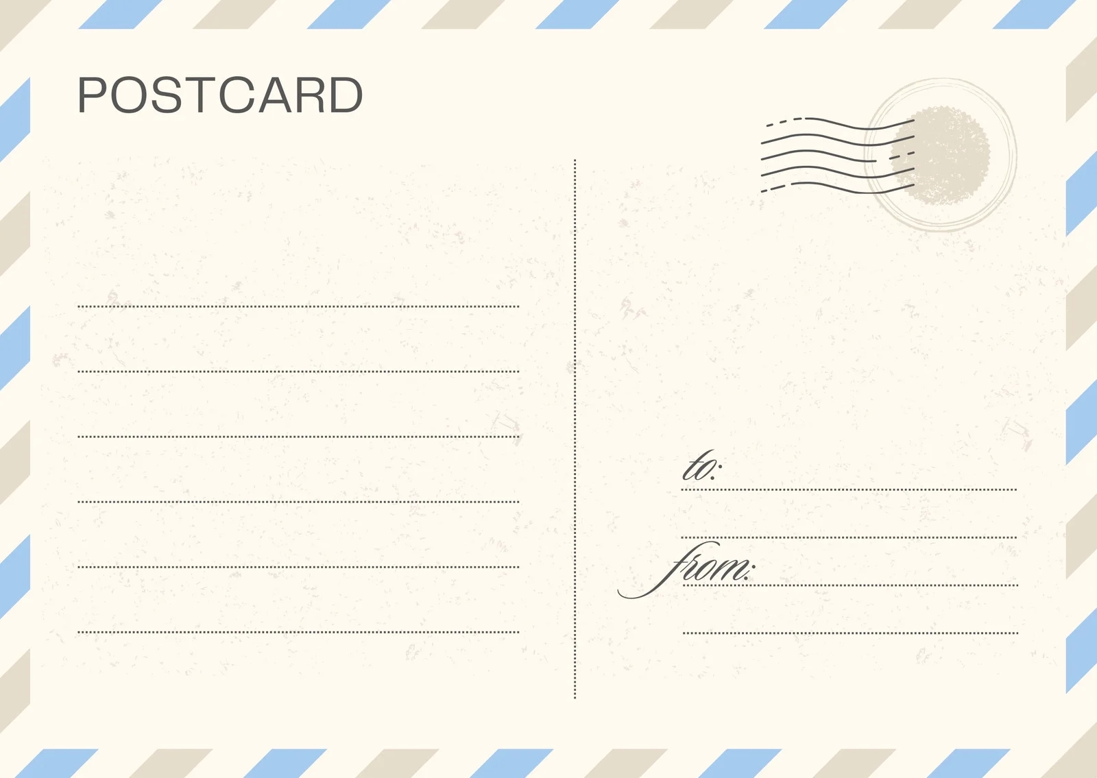 Postcard Template Printable