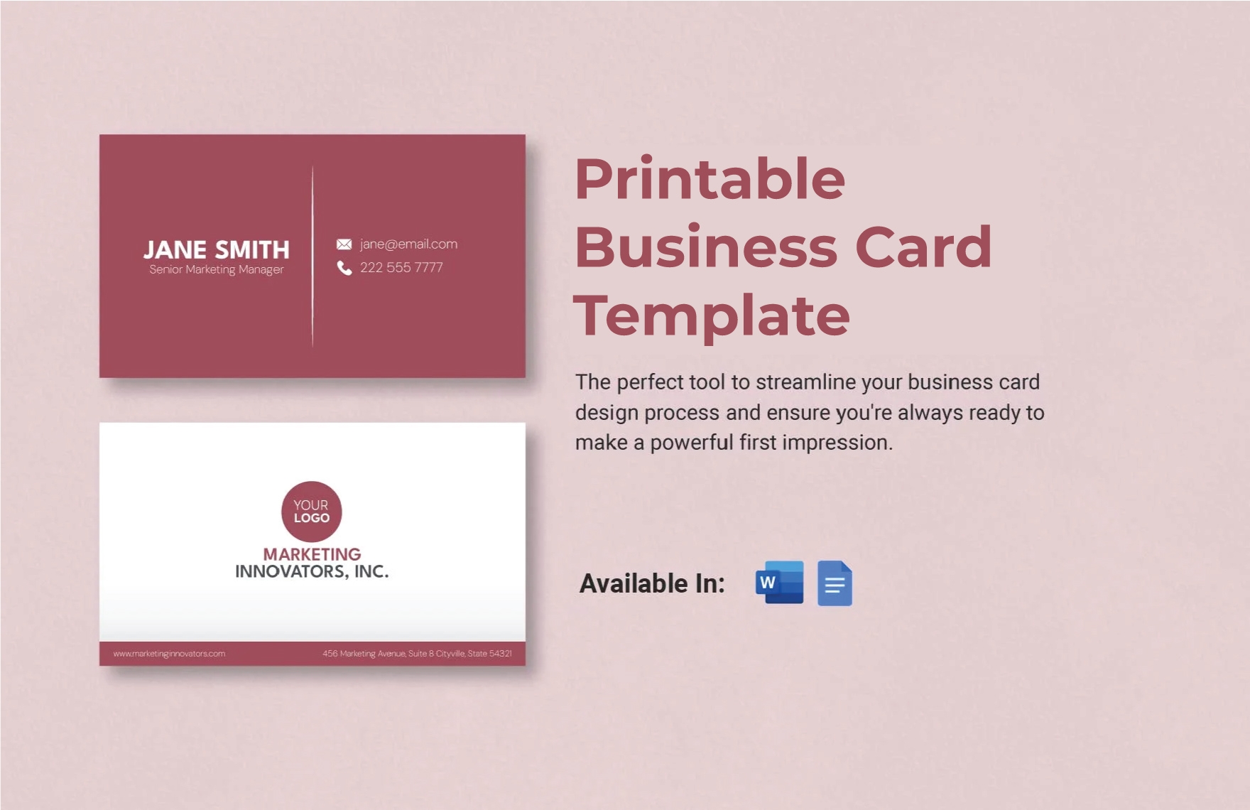 Business Card Template Free Printable