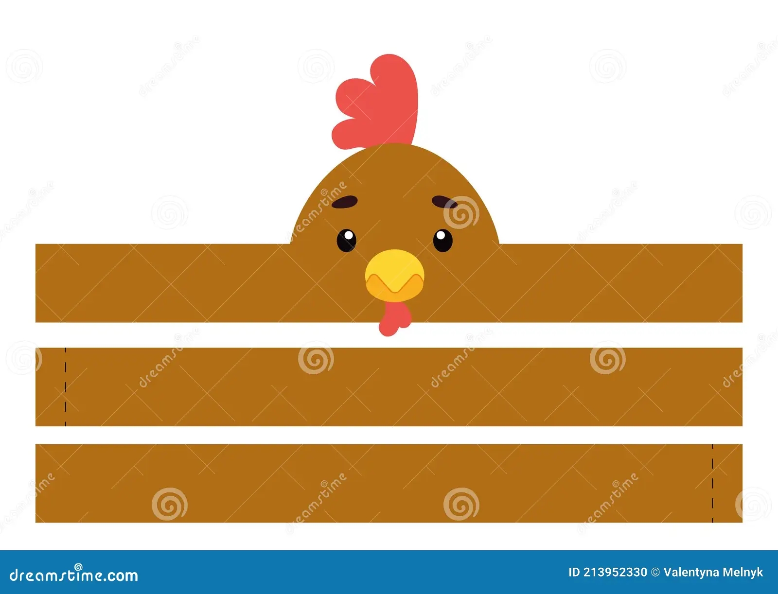 Printable Chicken Paper Crown Party Headband Die Cut Template For Birthday Christmas Baby Shower Stock Vector Illustration Of Animals Childhood 213952330