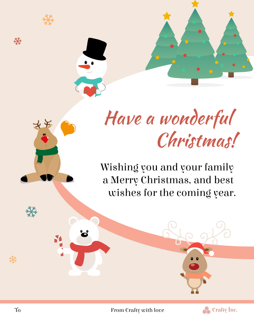 Printable Christmas Card Template