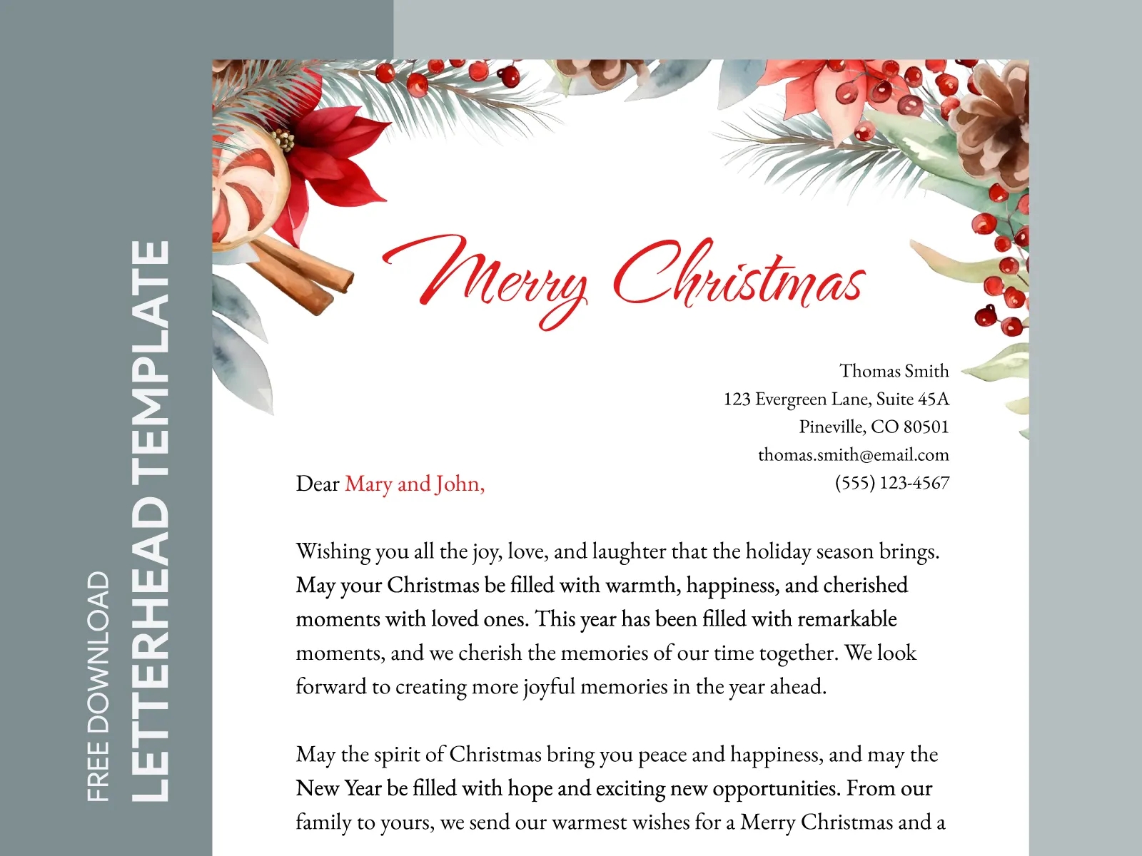 Printable Christmas Letterhead Templates