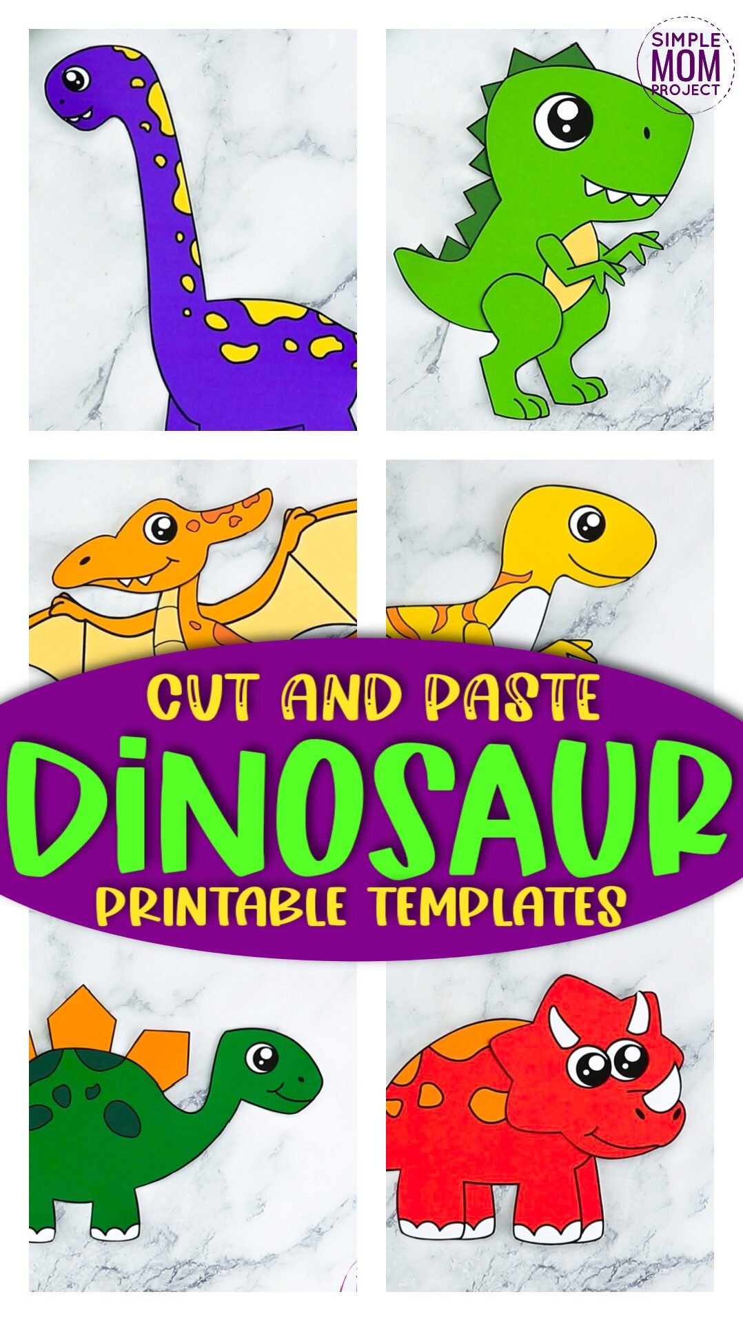 Printable Dinosaur Craft Templates Simple Mom Project Worksheets Library