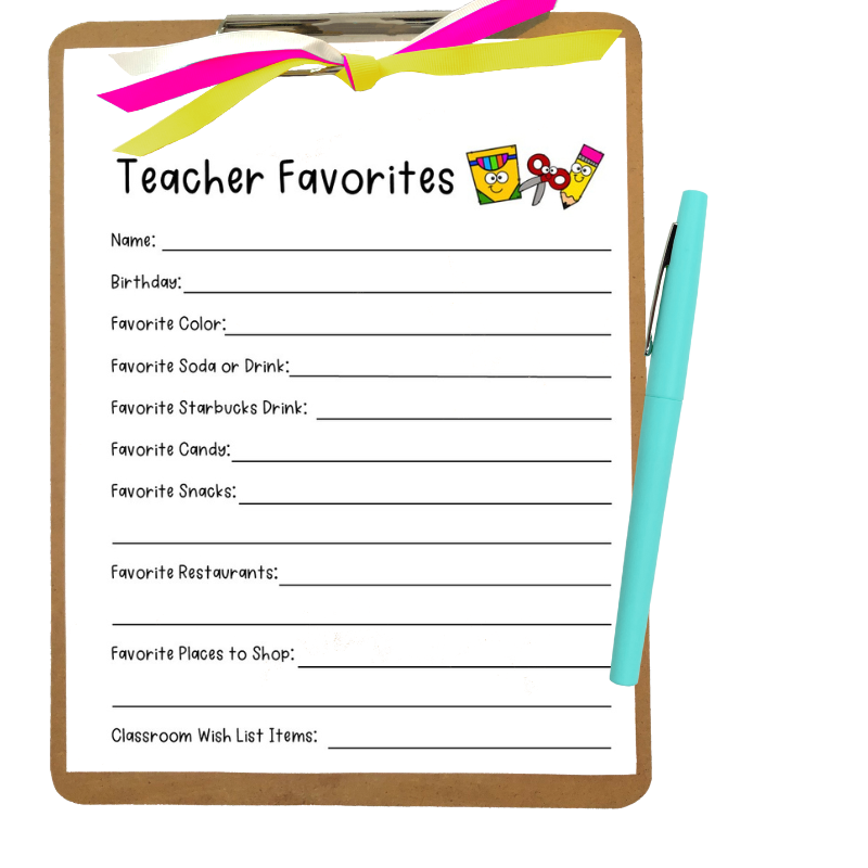 Printable Favorite Things List