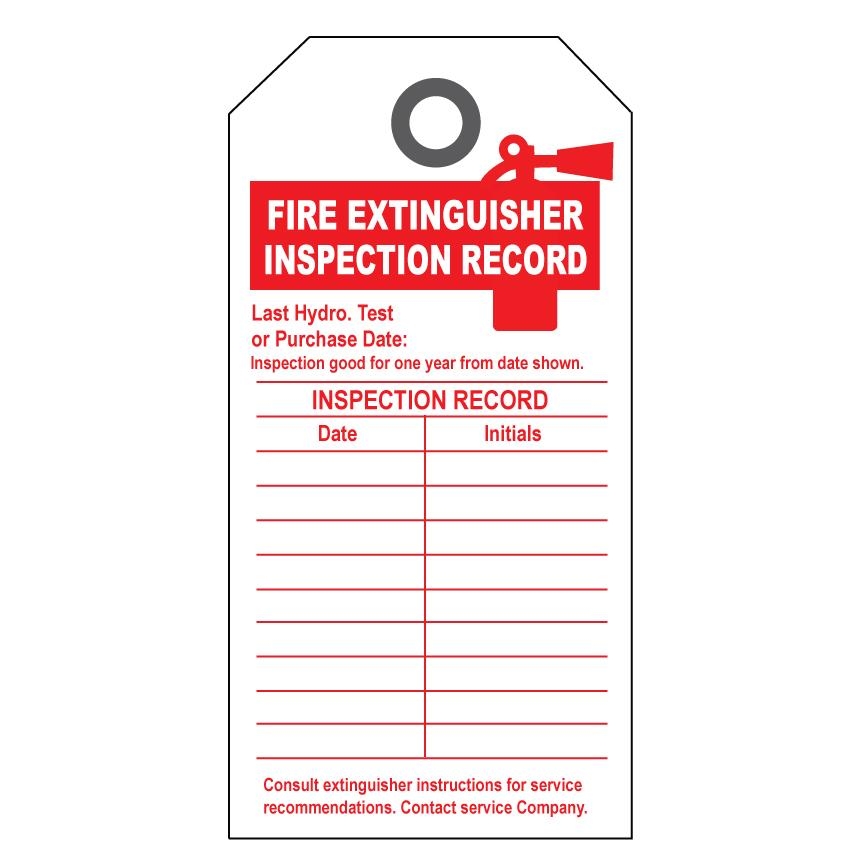 Printable Fire Extinguisher Inspection Tags Template Pdf