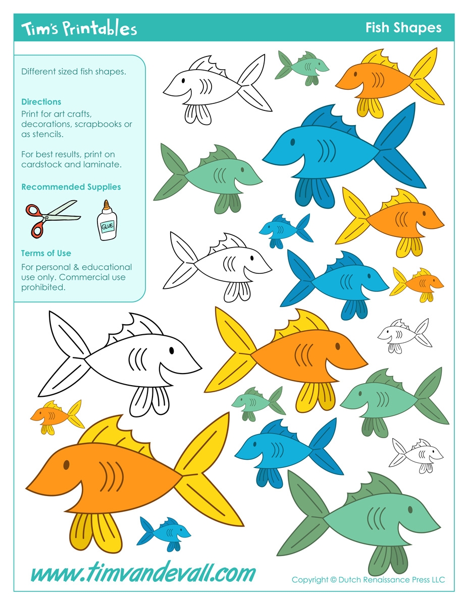 Free Printable Colored Fish Template