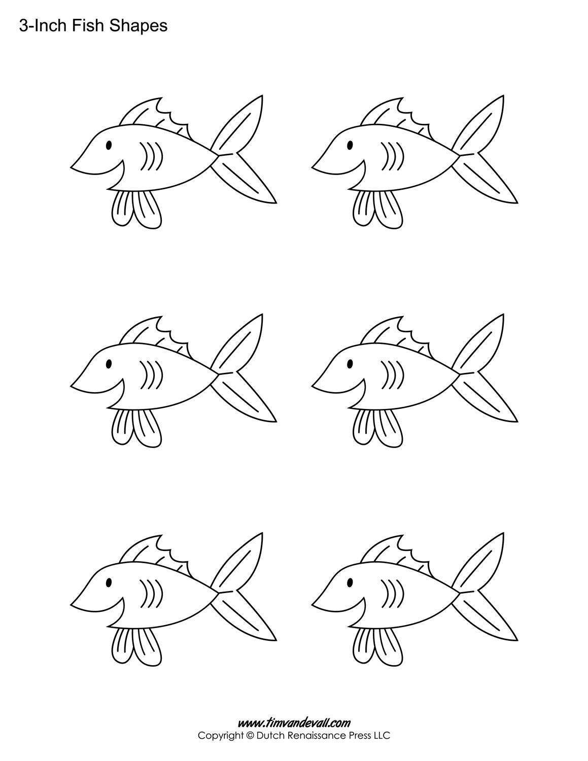 Printable Fish Templates For Kids Preschool Fish Shapes