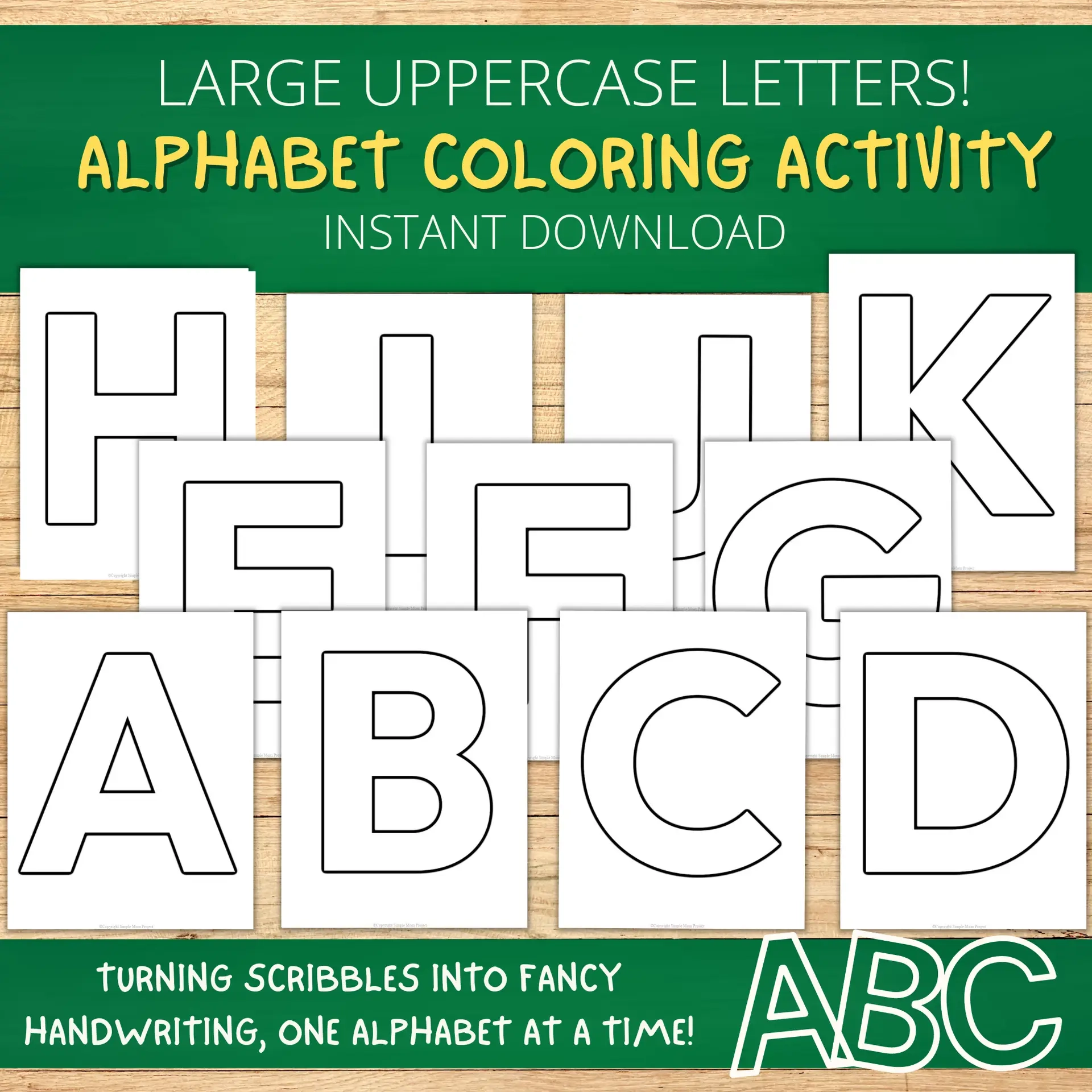 Printable Full Page Fun Uppercase Alphabet Template Bundle Simple Mom Project Store Printable Full Page Fun Uppercase Alphabet Template Bundle Simple Mom Project Store