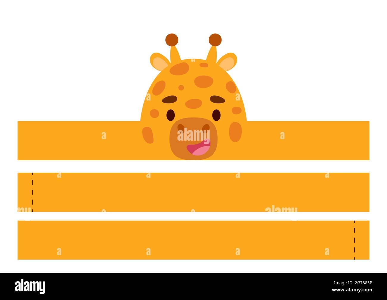Printable Giraffe Paper Crown Diy Cut Party Ribbon Template For Birthday Christmas Baby Shower Fun Accessory For Entertainment Print Cut And Glu Stock Vector Image Art Alamy