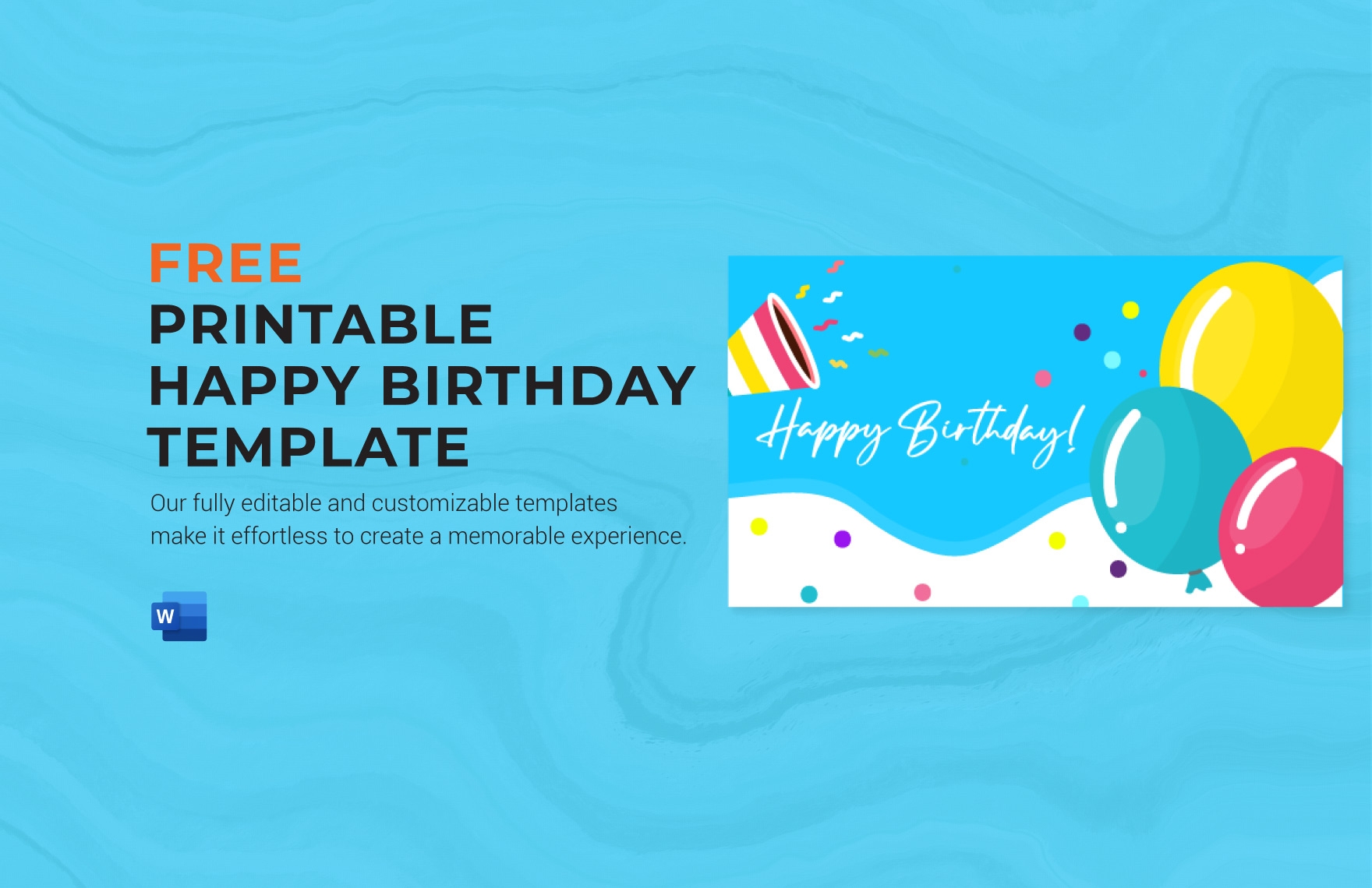 Printable Happy Birthday Template In Word Download Template