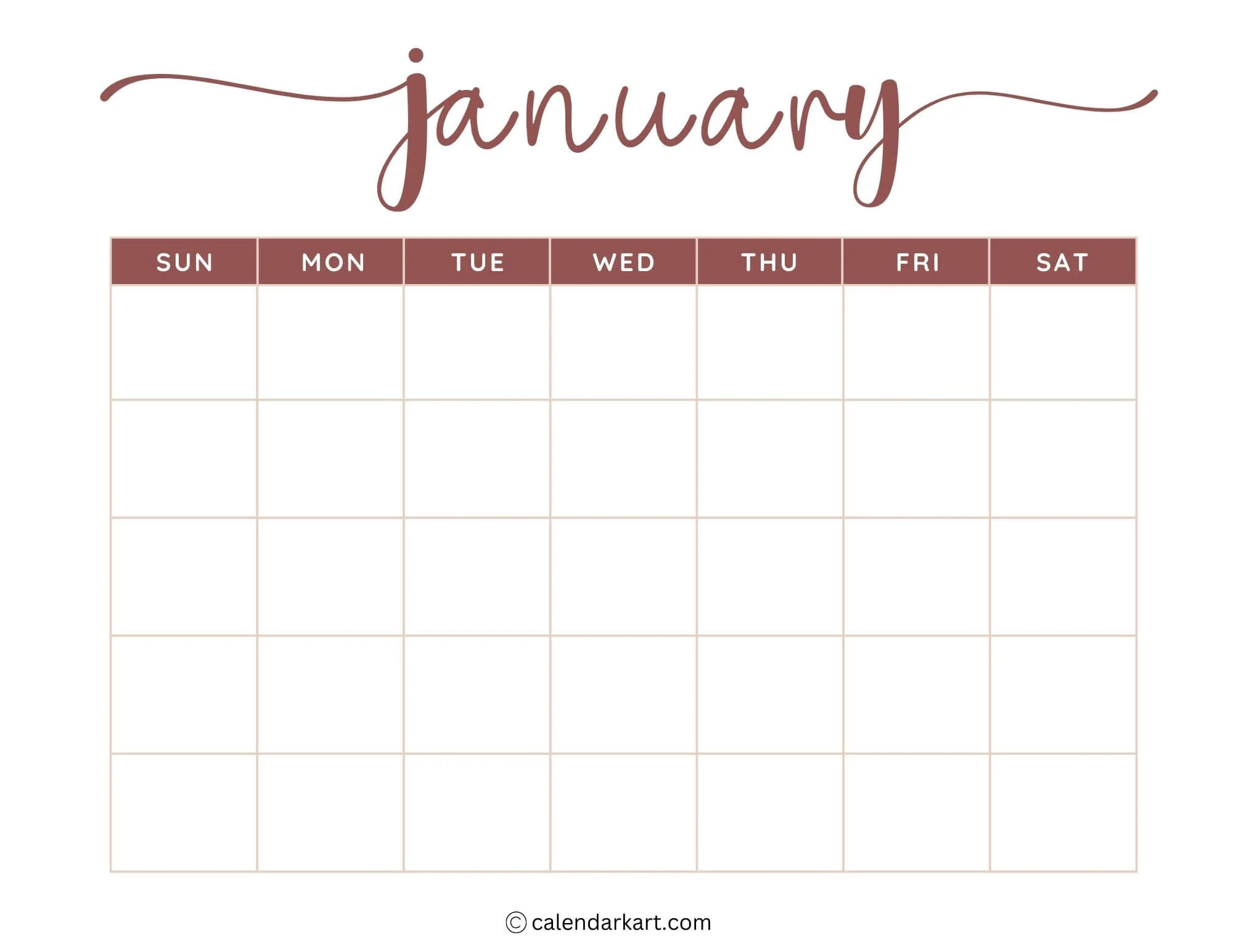Printable Calender Template
