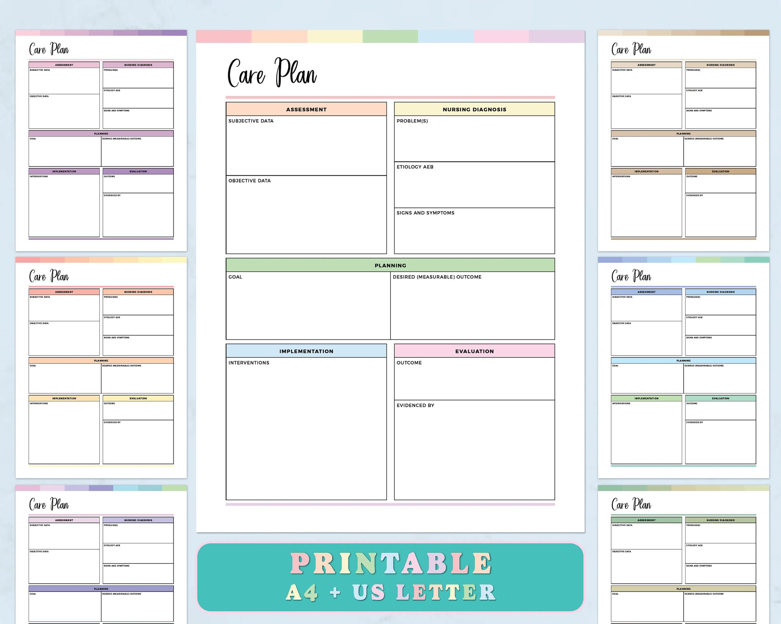 Printable Nursing Care Plan Template Nursing Student Care Plan Nurse Care Plan Nursing School Care Plan Nursing Diagnosis Etsy