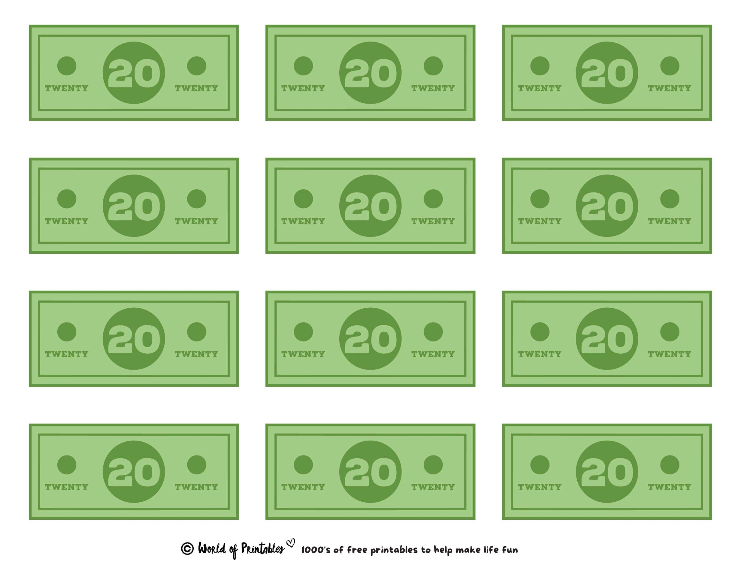 Printable Play Money Play U0026 Learn World Of Printables Printable Play Money Play U0026 Learn World Of Printables
