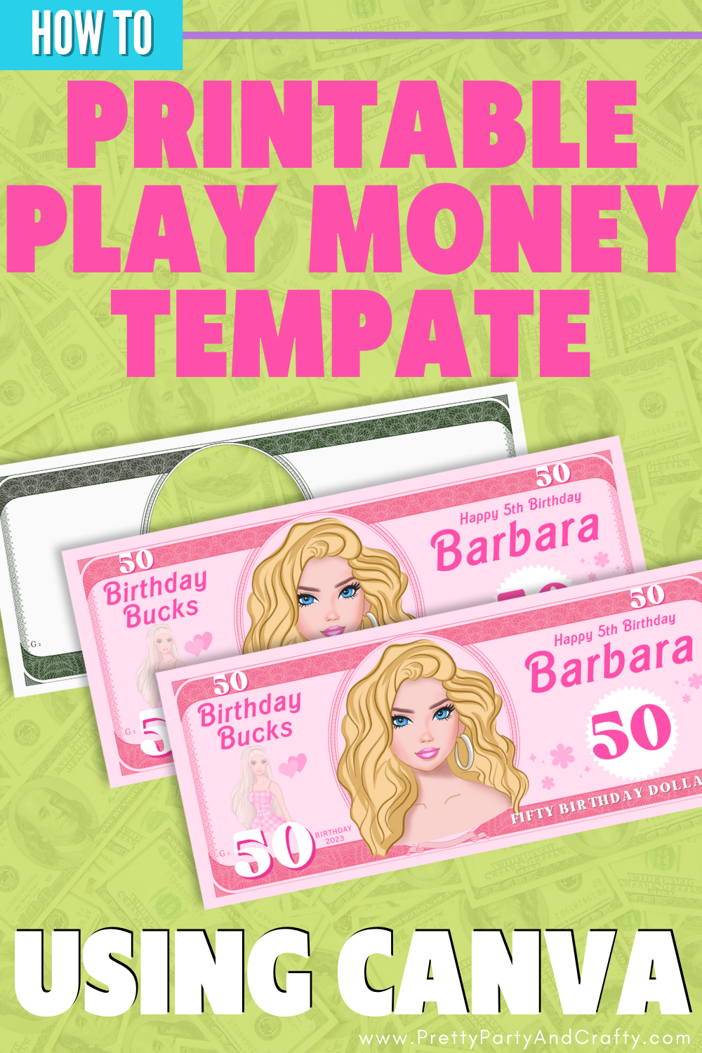 Printable Play Money Template Make Your Own In Canva Pretty Party Crafty