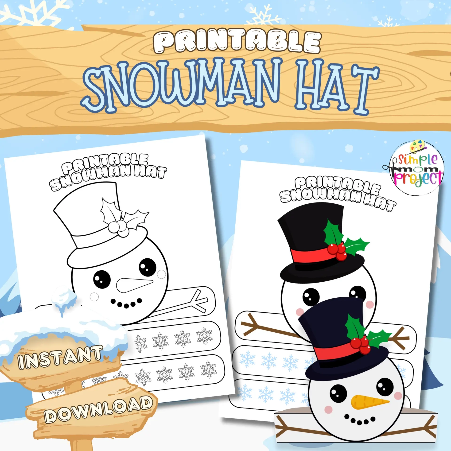Printable Snowman Hat Craft For Kids