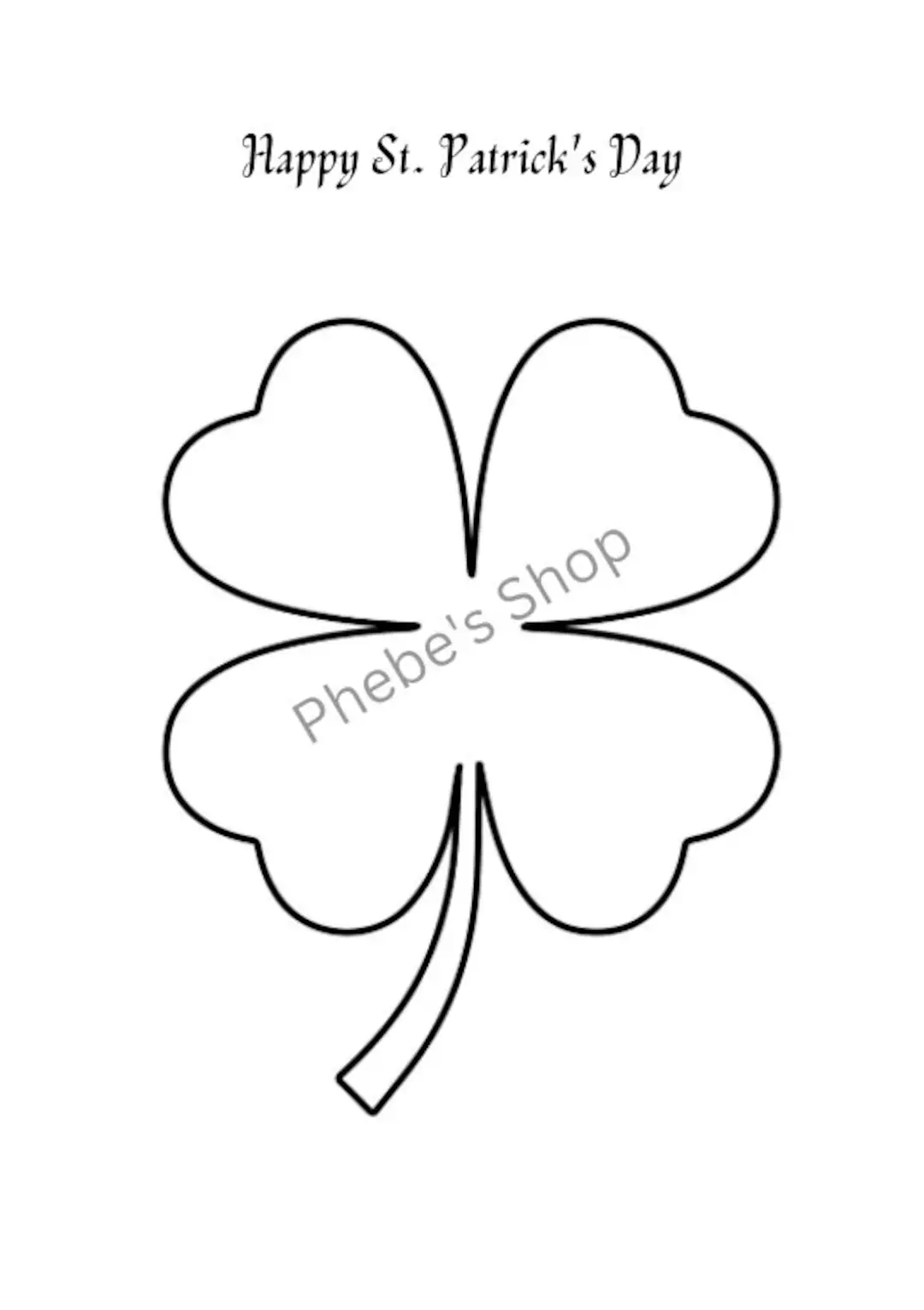 Four Leaf Clover Printable Template