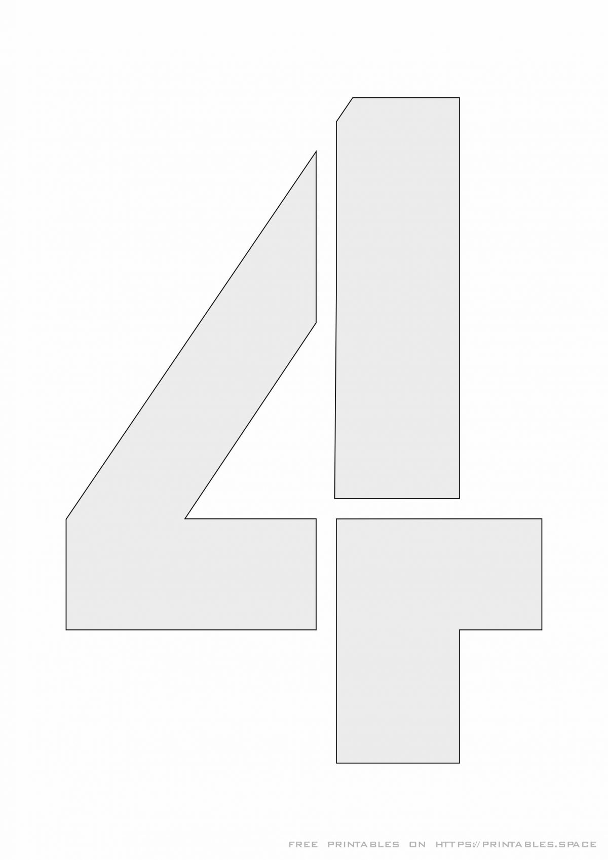 Printable Stencil Number 4 For Painting Free Printables