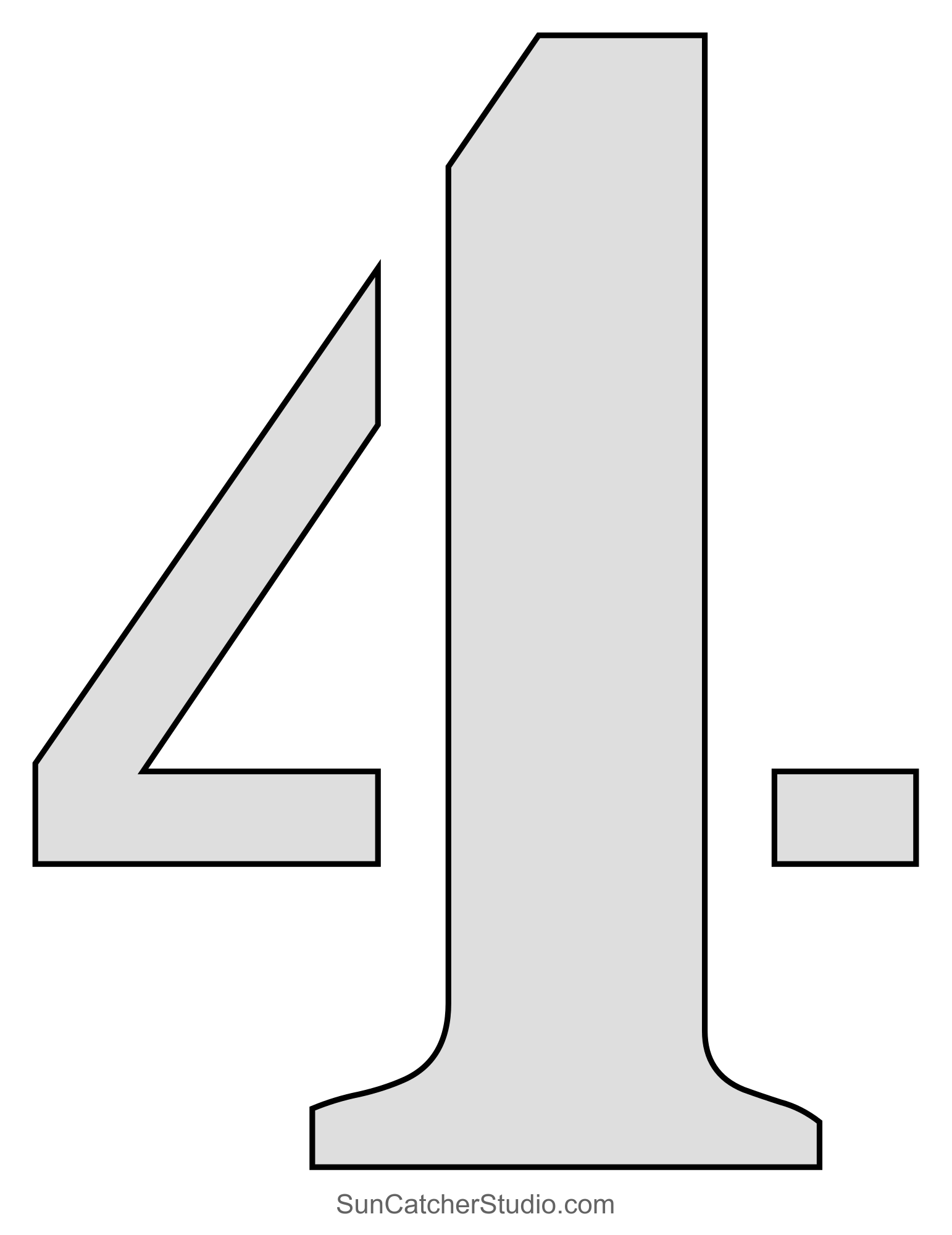 Printable Number 4 Template