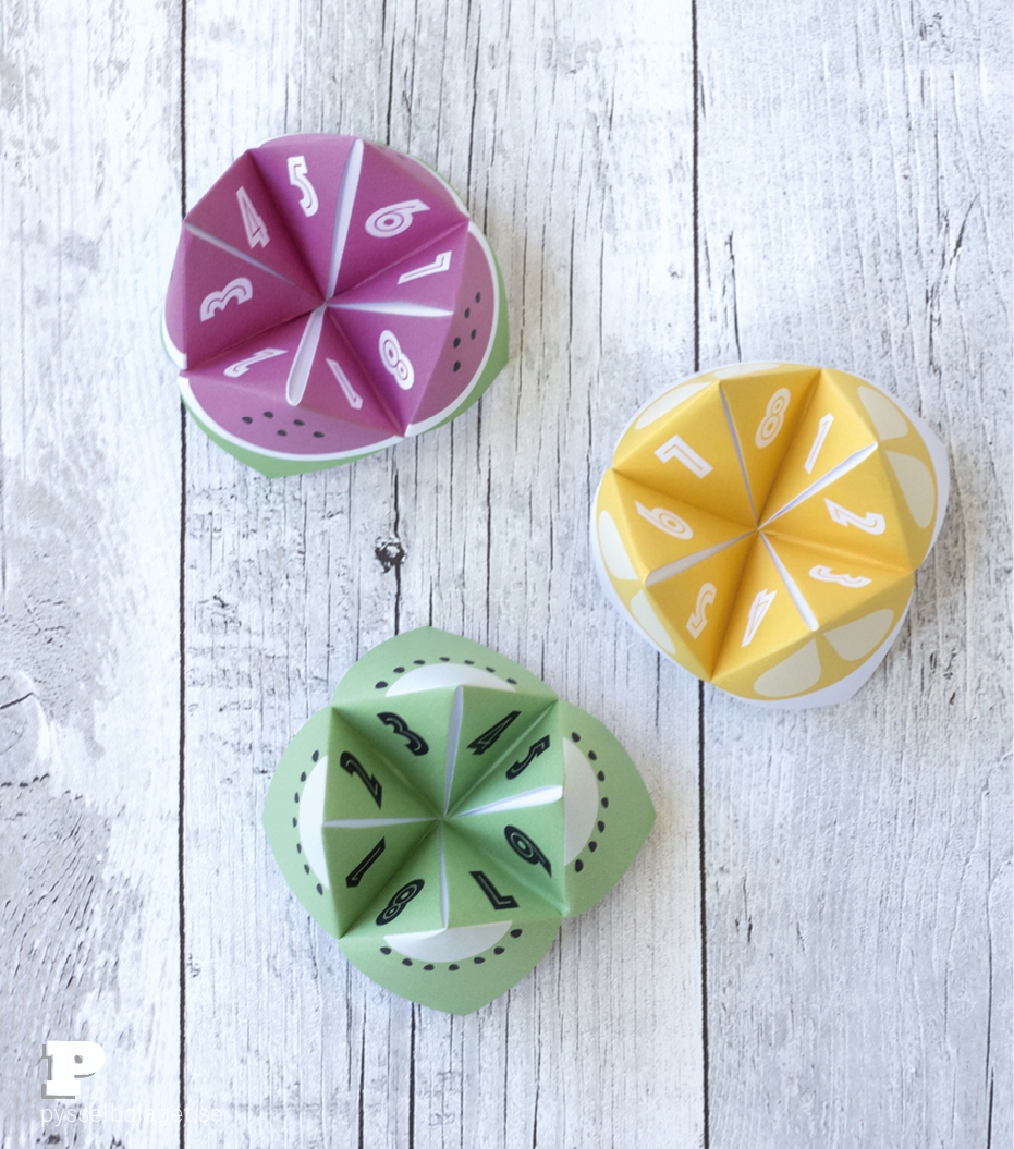 Printable Summer Fruit Fortune Tellers Pysselbolaget