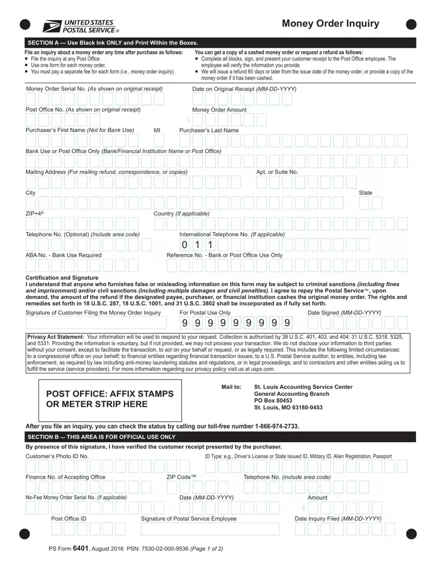 PS Form 6401 Fill Out Printable PDF Forms Online PS Form 6401 Fill Out Printable PDF Forms Online
