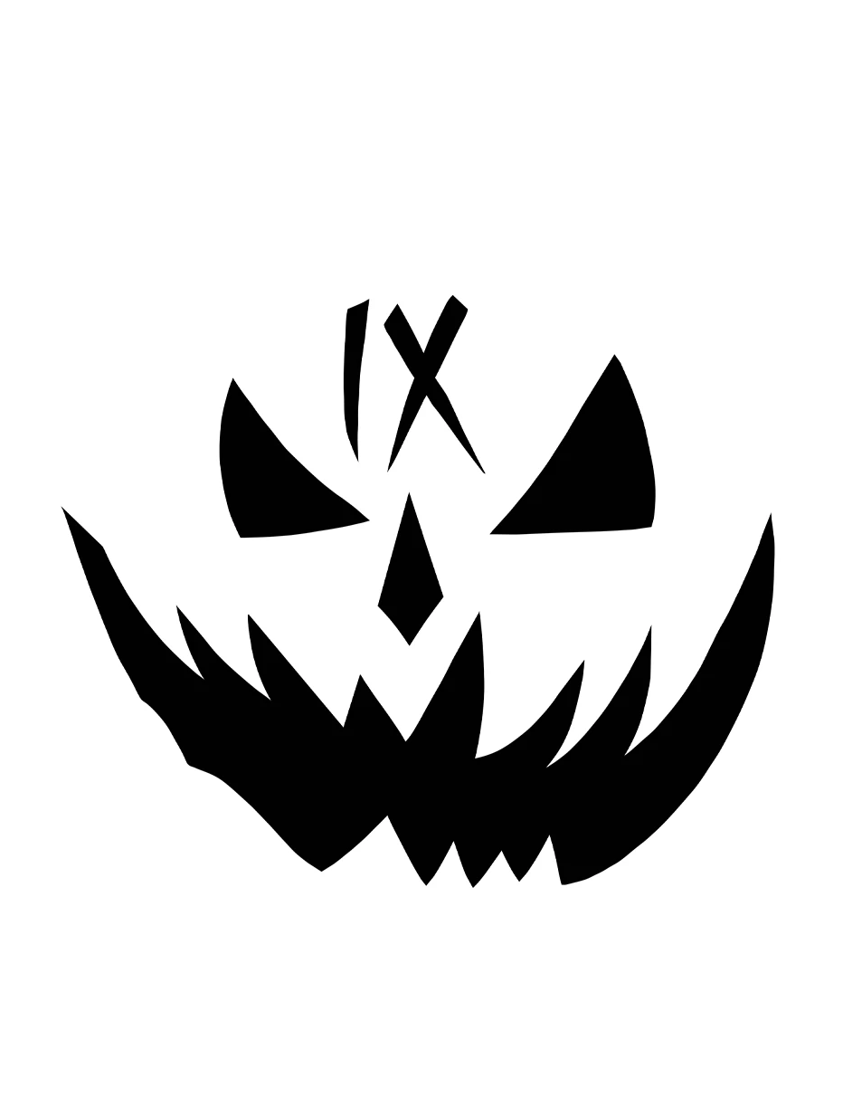 Scary Pumpkin Template Printable Free