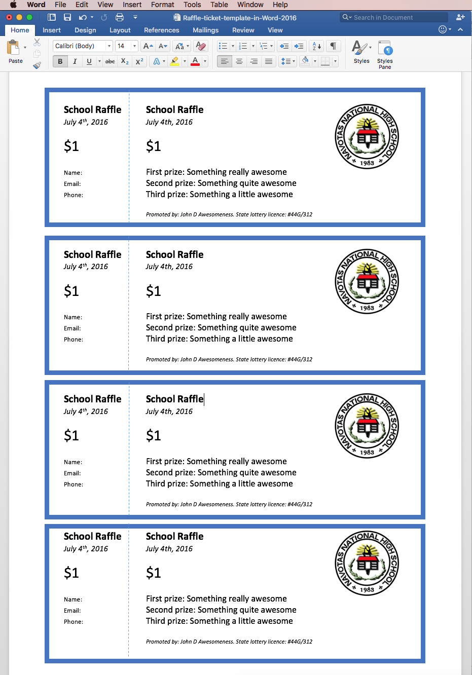 Raffles And Raffle Tickets The Secret To Creating NUMBERED Raffle Tickets In Word