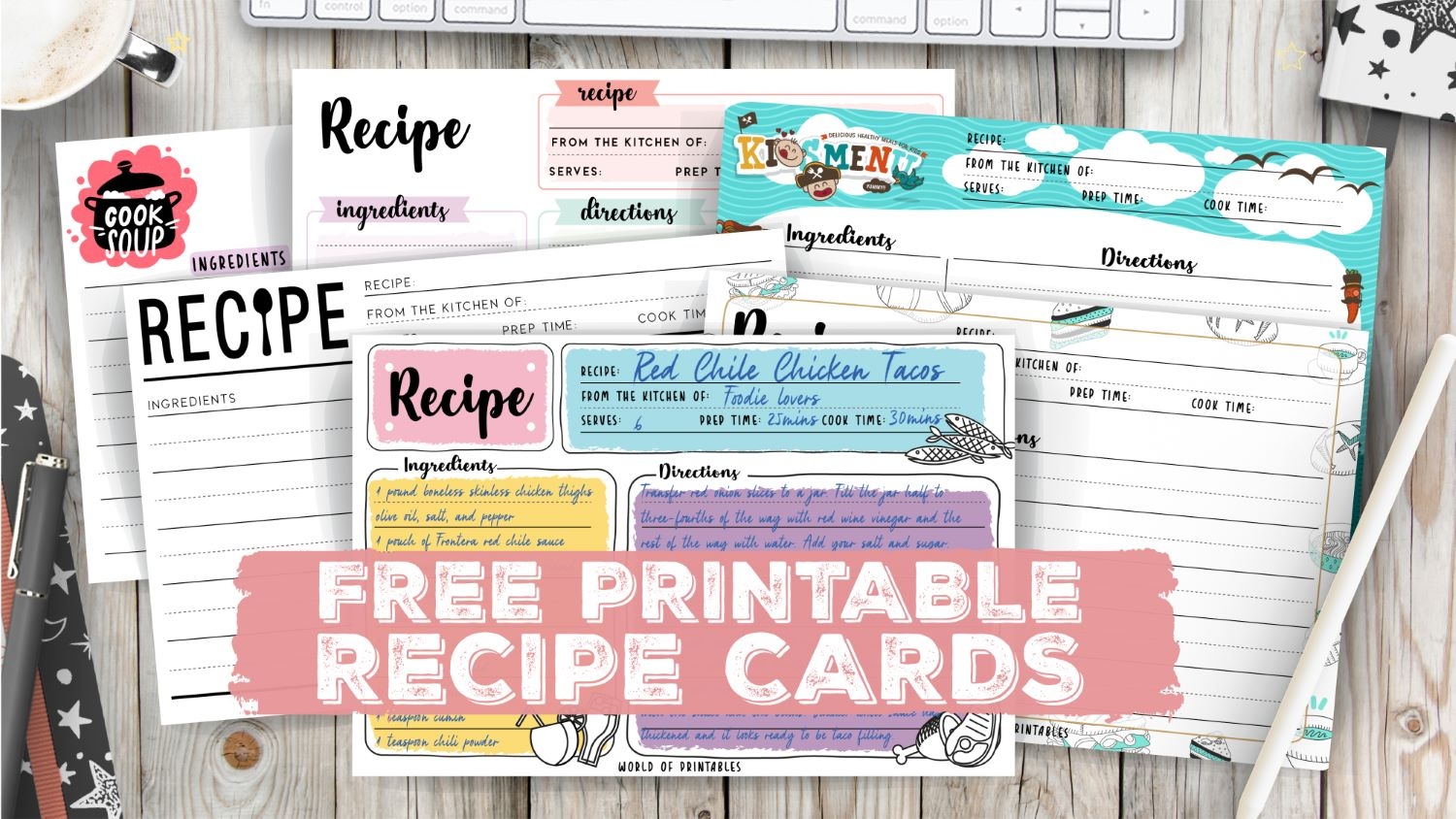 Recipe Cards 50 Styles To Print For Free World Of Printables